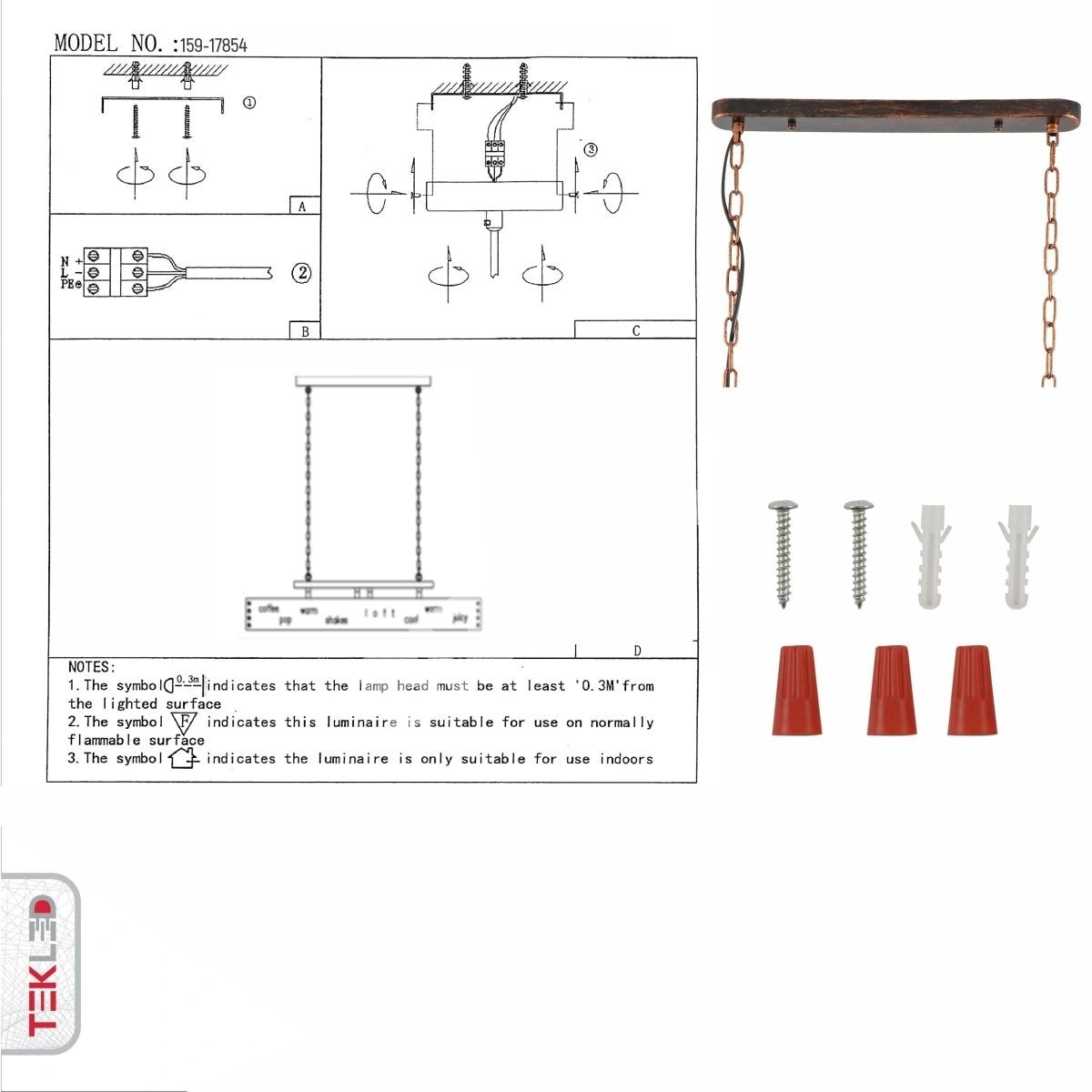 Люстра ZM002 4xE27 дерево+IRON 78×21sm1, 159-17854 8