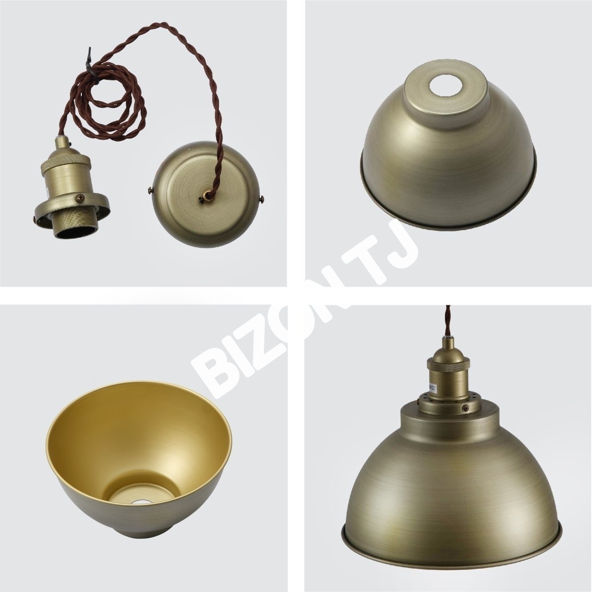 Светильник подвеснойD21904 1xE27 D480H270 BR+GD, 150-18211 14
