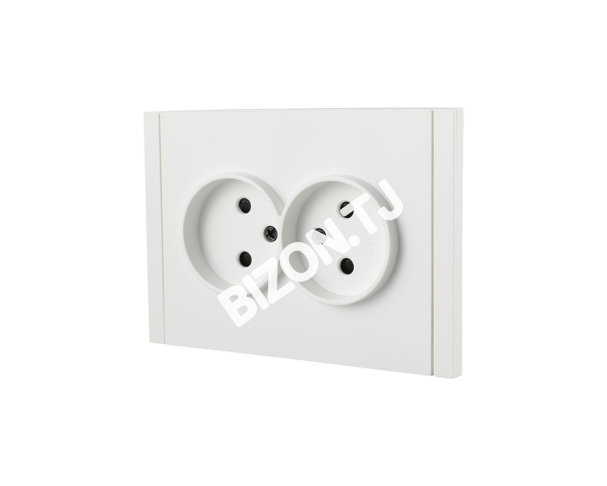 Розетка 2-я 2pin б / з, с / у, Черная, серия NIZMO, ELECTRIC 84 / 7, 283-03518 12