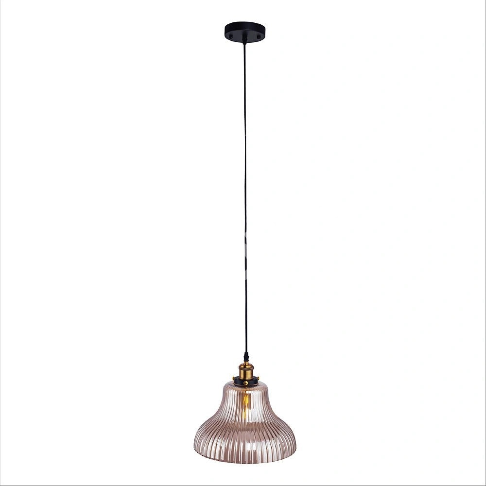 Светильник Amber стекло Funnel Striped подвесной потолочный светильник с E27, 156-19468