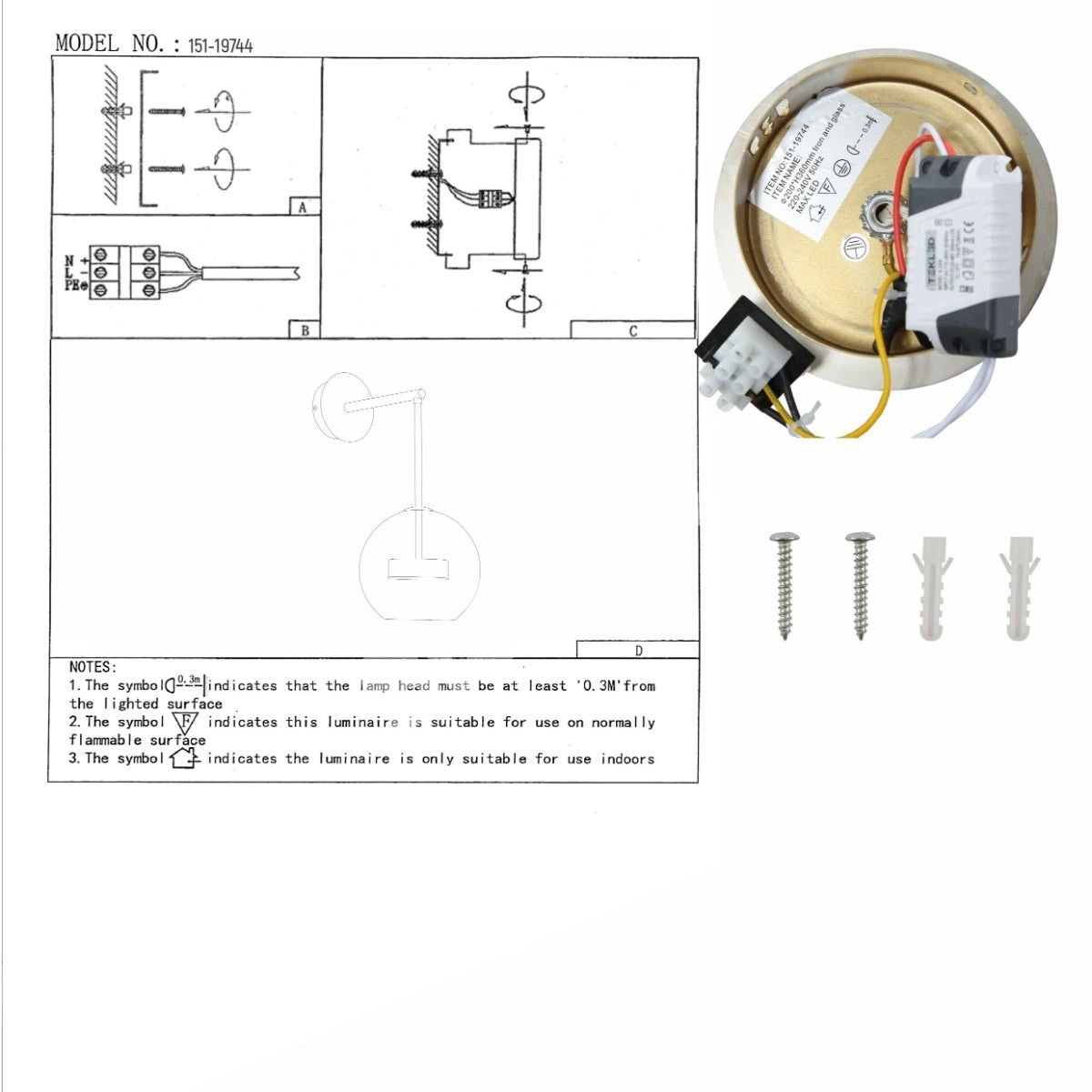 Бра Clear Globe стекло золотой L-Shape металл Cool нейтральный белый 12 Вт LED настенный светильник, 151-19744 9
