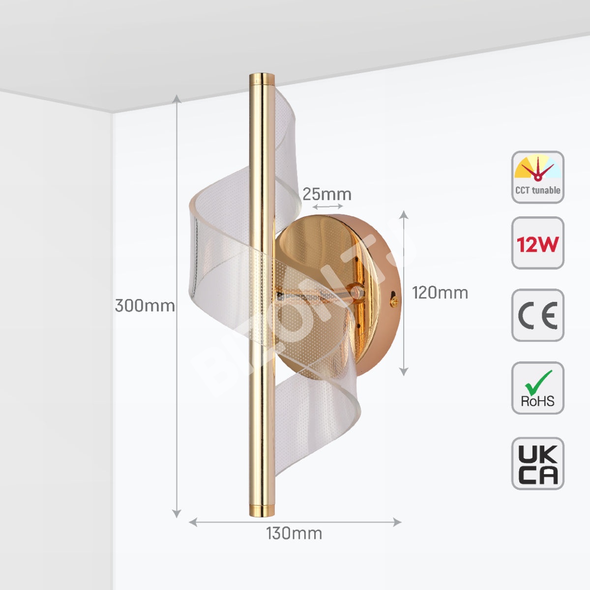 LED B3150-1 12 Вт золотой D120 CCT Changeble, 151-19704 4
