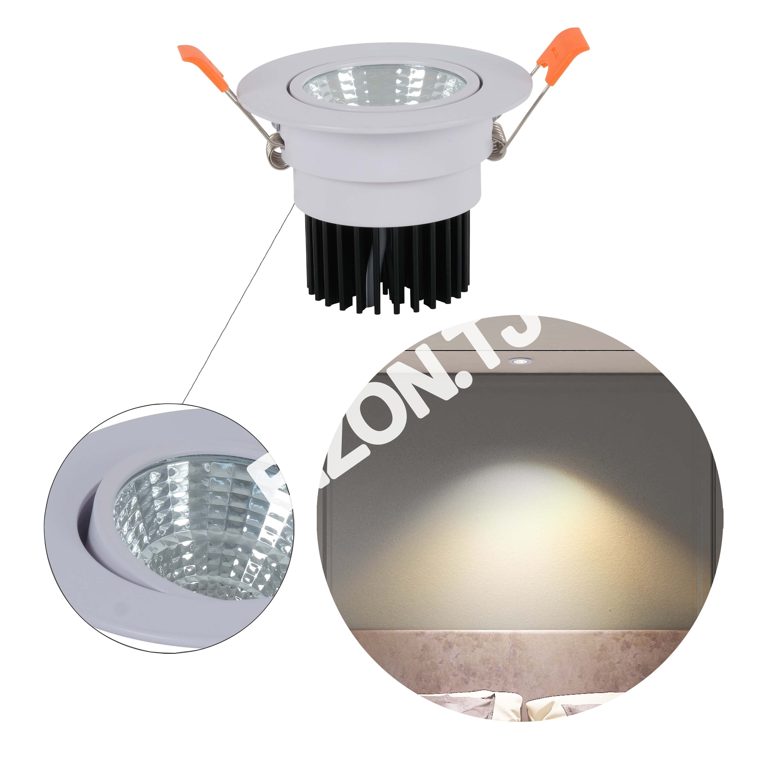 Светильник точечный LED COB 5 Вт 3000 К белый, 145-030010 5