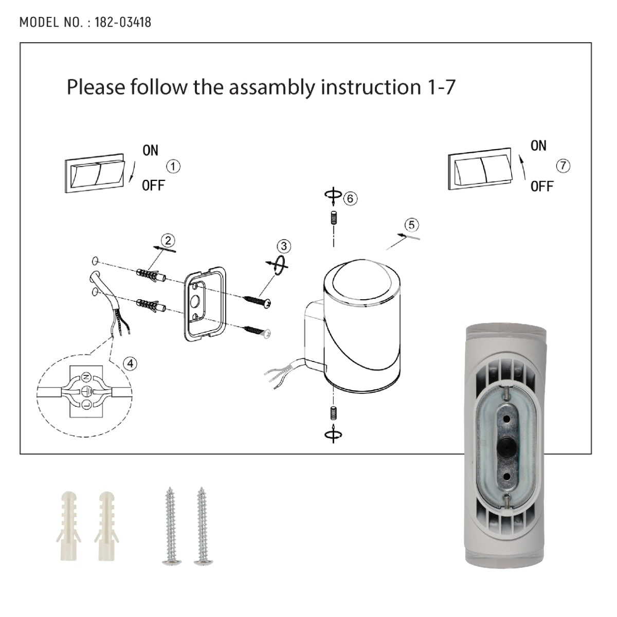 Rotatable Cylinders 2 way уличный LED настенный светильник B, 182-03418 7