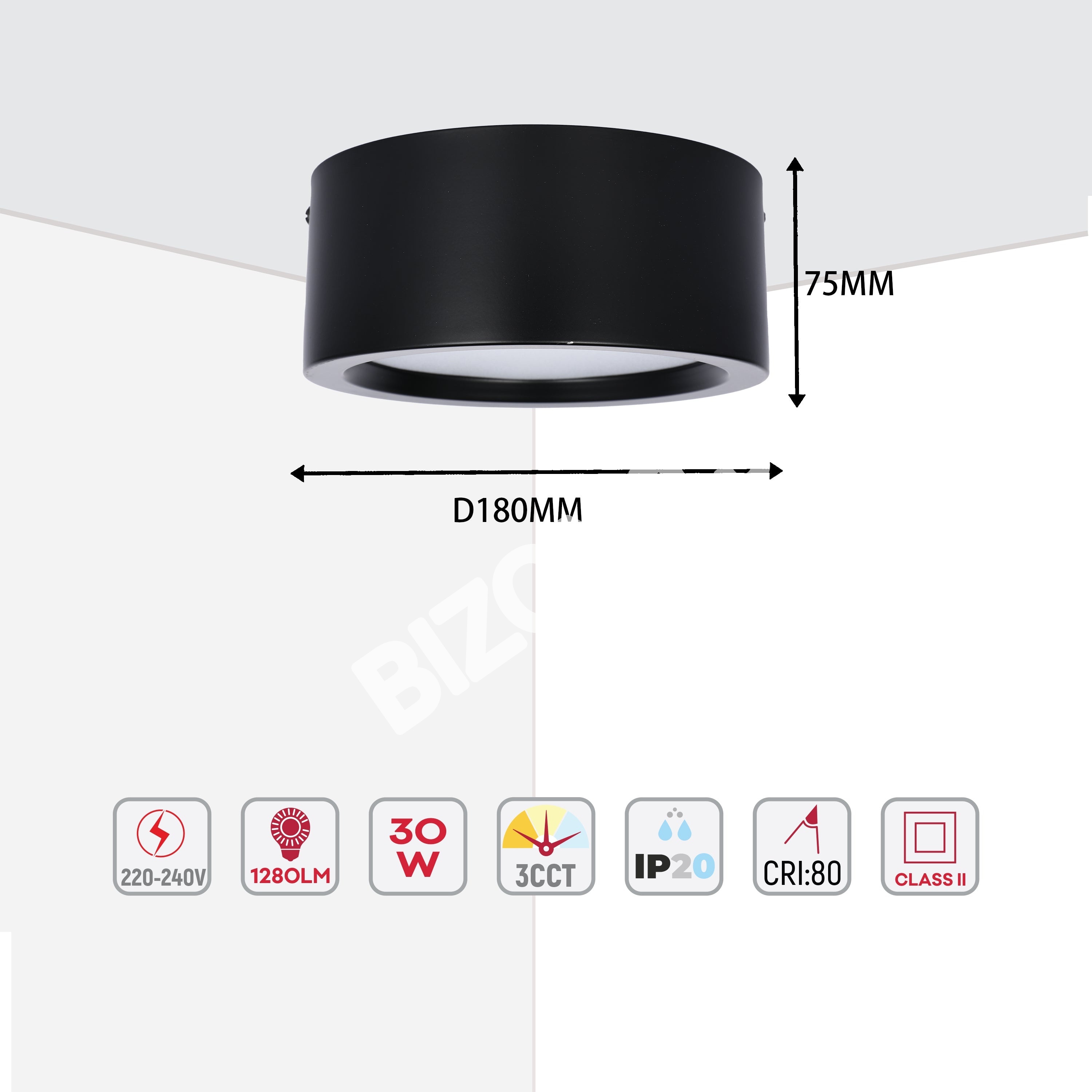 Светильник даунлайт LED MIRA 10 Вт 3CCT черный, 165-15973 31