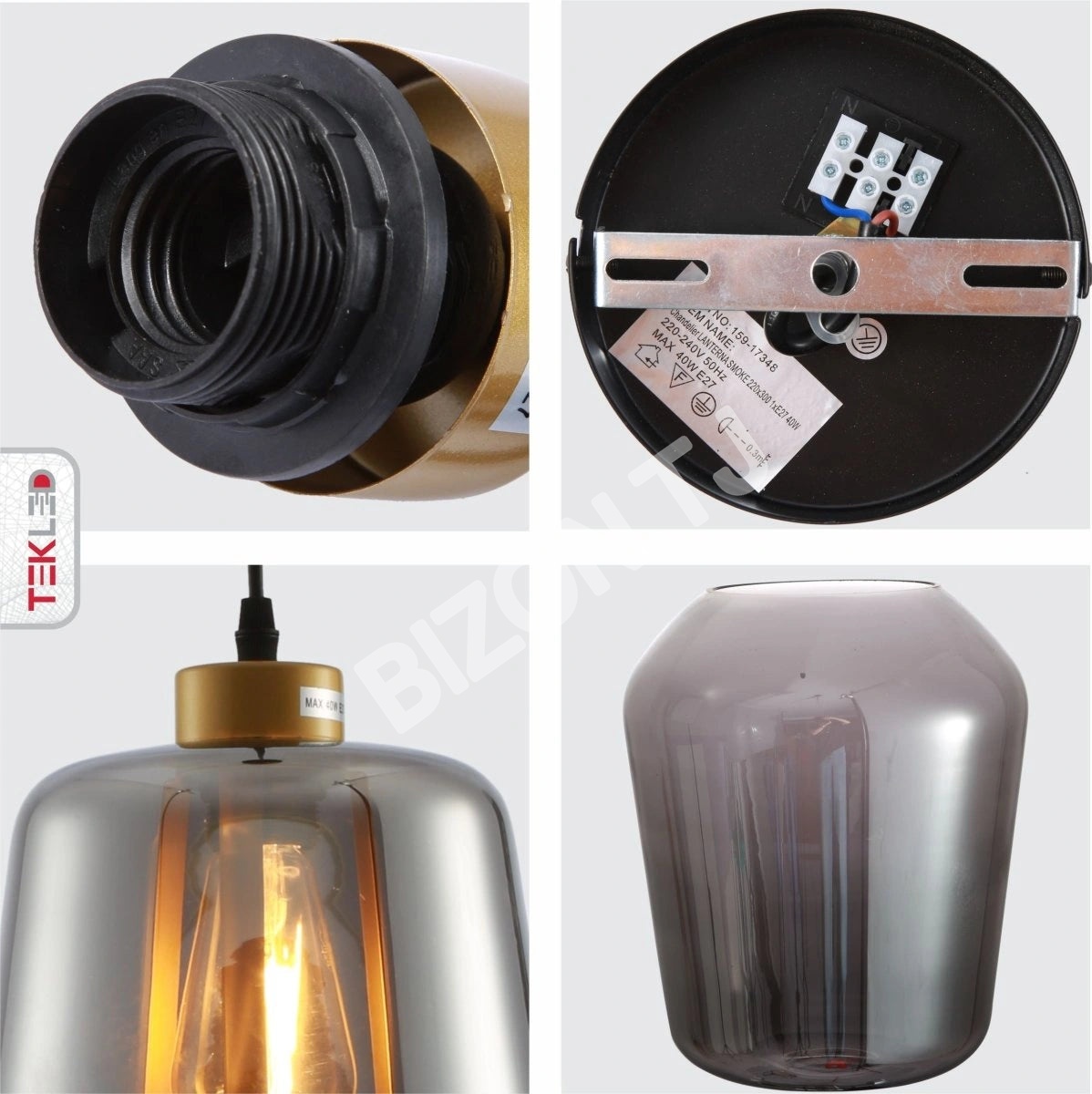 Люстра LANTERNA SMOKE 40 Вт 1xE27 220×3001, 159-17350 6
