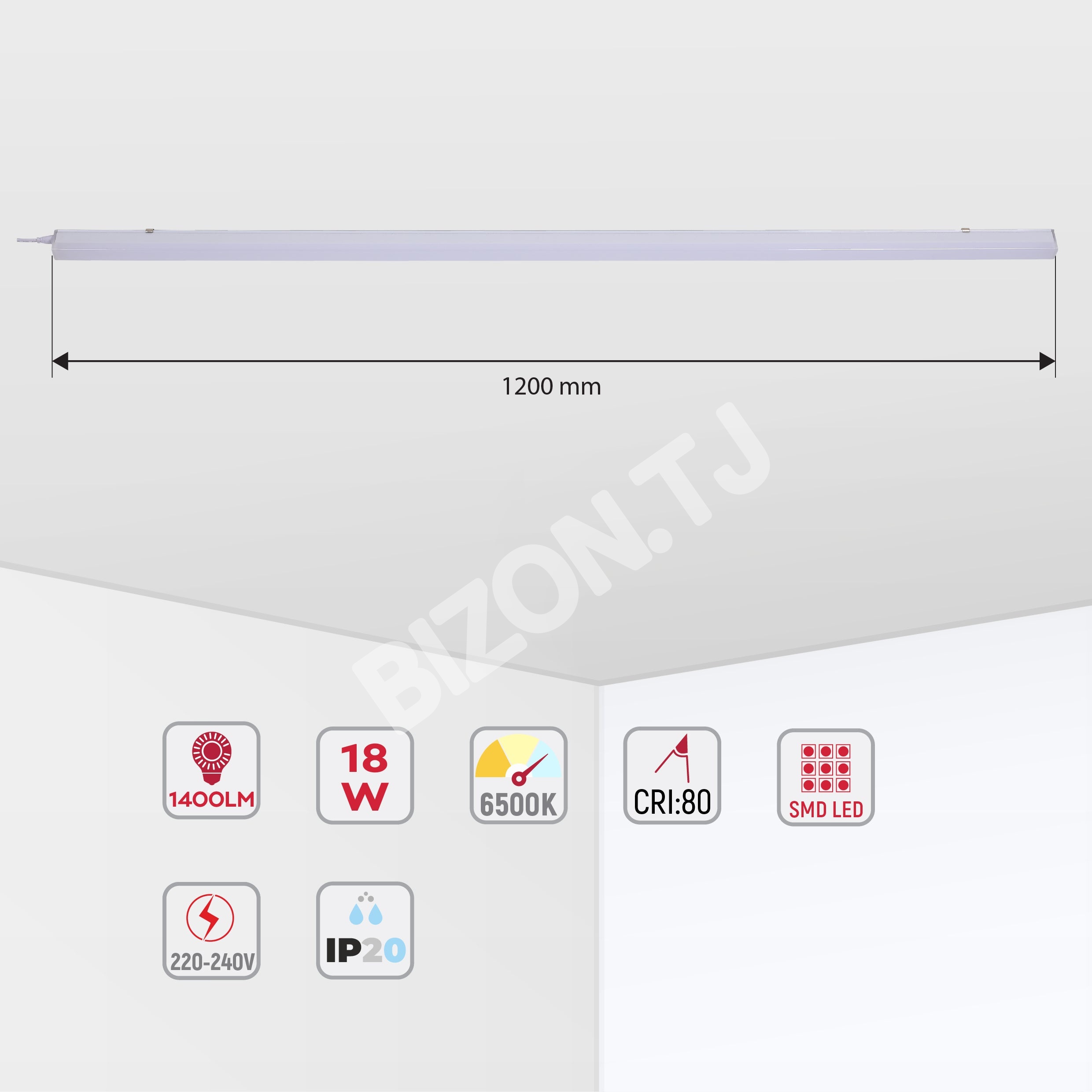 Светильник LED T5 S-600 8 Вт 680 лм 6500 К IP20 40, 116-03422 22