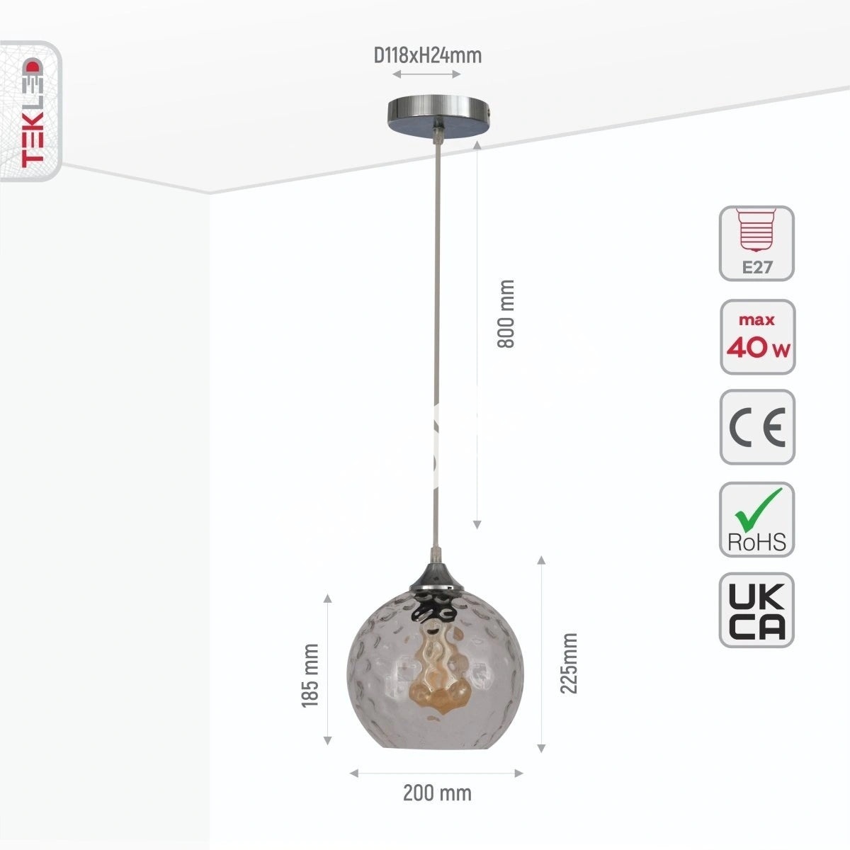 Люстра Chandelier MD70548B-1xE27 D300 AMBER золотой, 158-19668 8