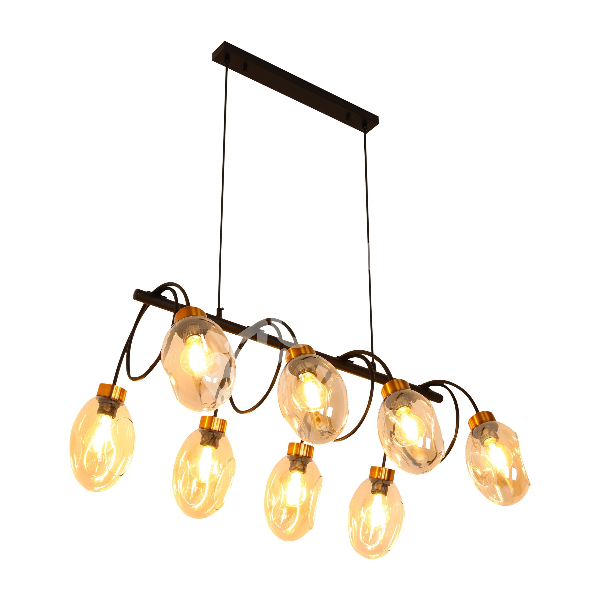 Светильник Amber стекло черный металл Island Chandelier потолочный светильник с 8xE27, 158-19574
