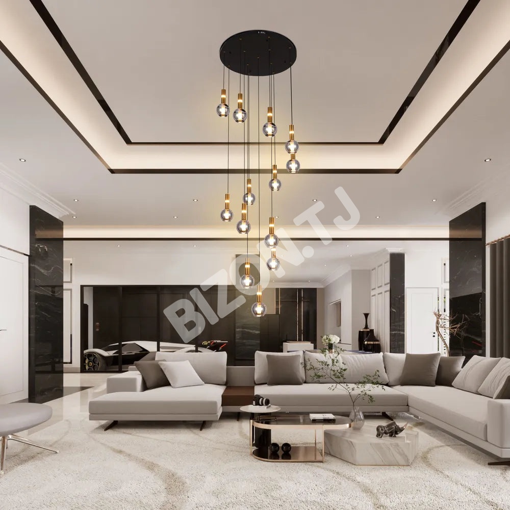 Люстра 67023-13 Smoke стекло 13xG9+LED 3000 К, 159-18268 2