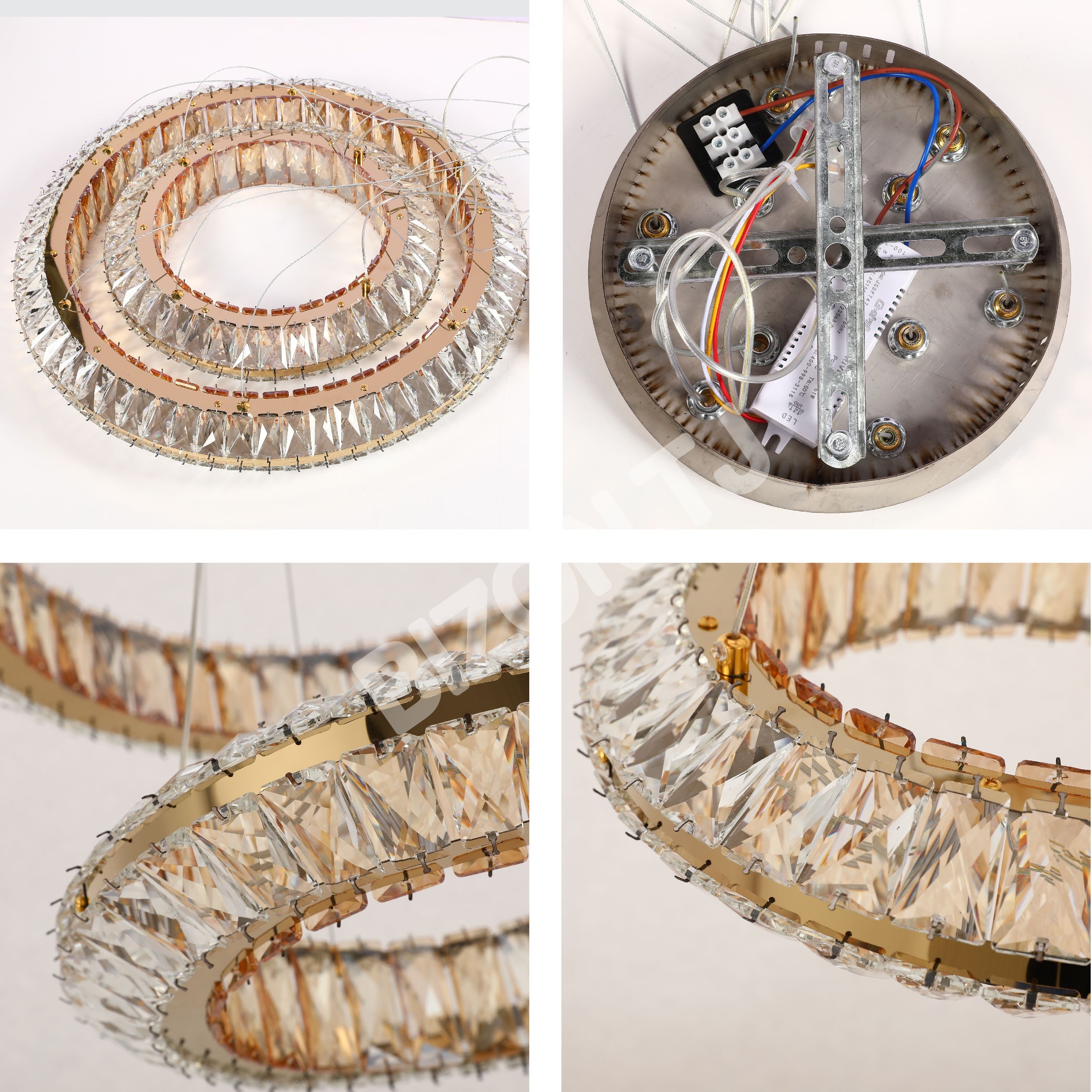 Люстра Crystal золотой CB242 600xW400мм 3 Colour (с, 159-18340 6