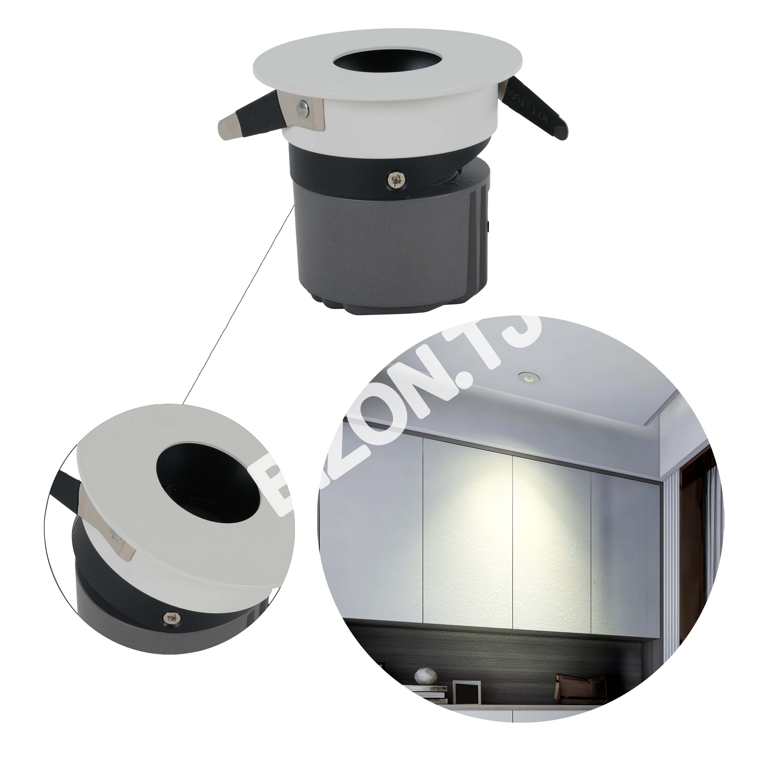 Светильник точечный LED COB 12 Вт черный 4000 К 85-265 В, 145-03102 19