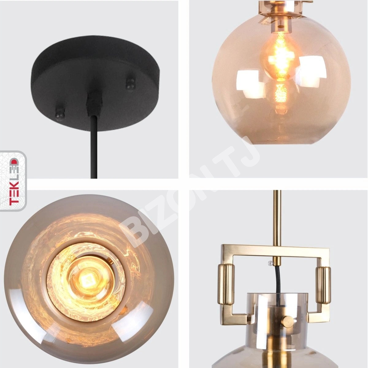 Люстра Chandelier 8658-1A AM E27 AMBER стекло (T, 156-19470 8
