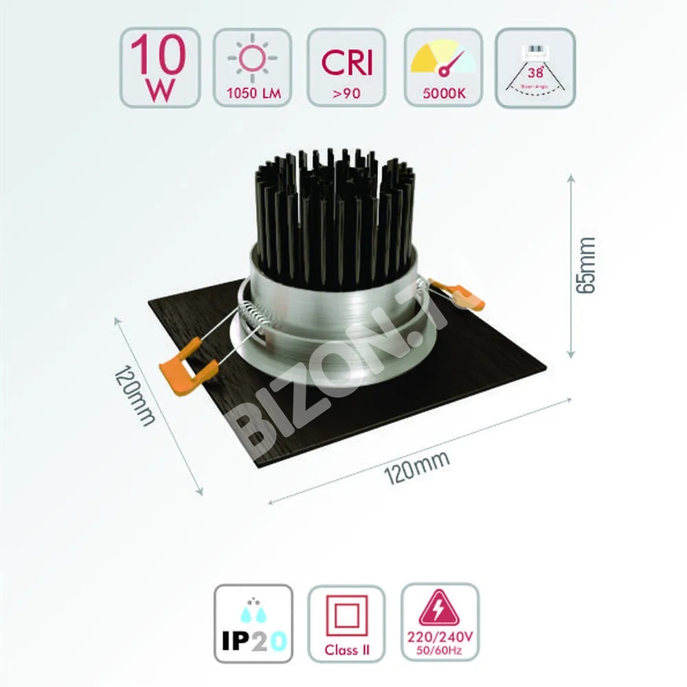 Светильник LED OC004A 1×10 Вт 5000 К черный 48, 165-03336 5