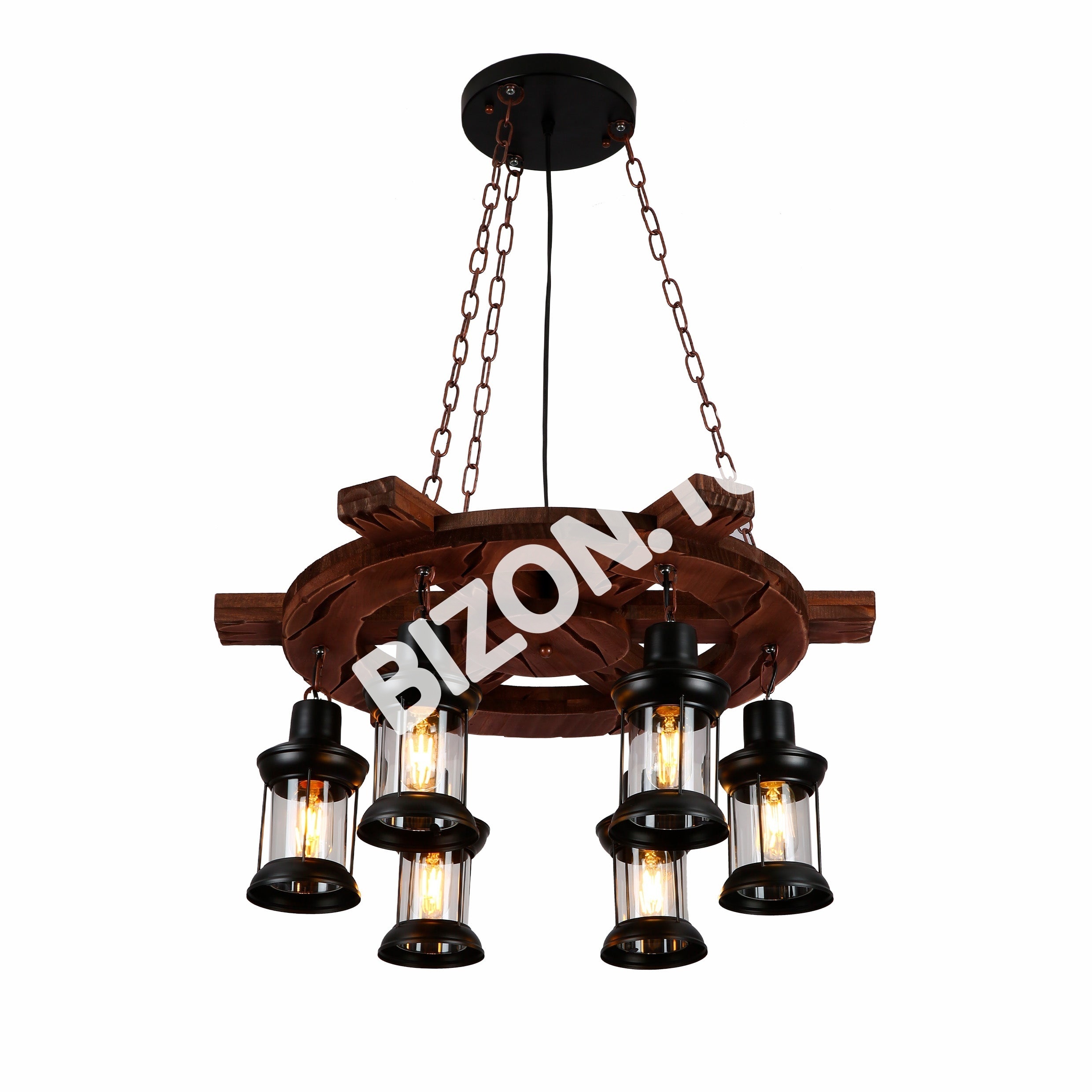 Люстра Old дерево Guitar 6 Lamps island потолочный Chandelier светильник с E27, 158-17872