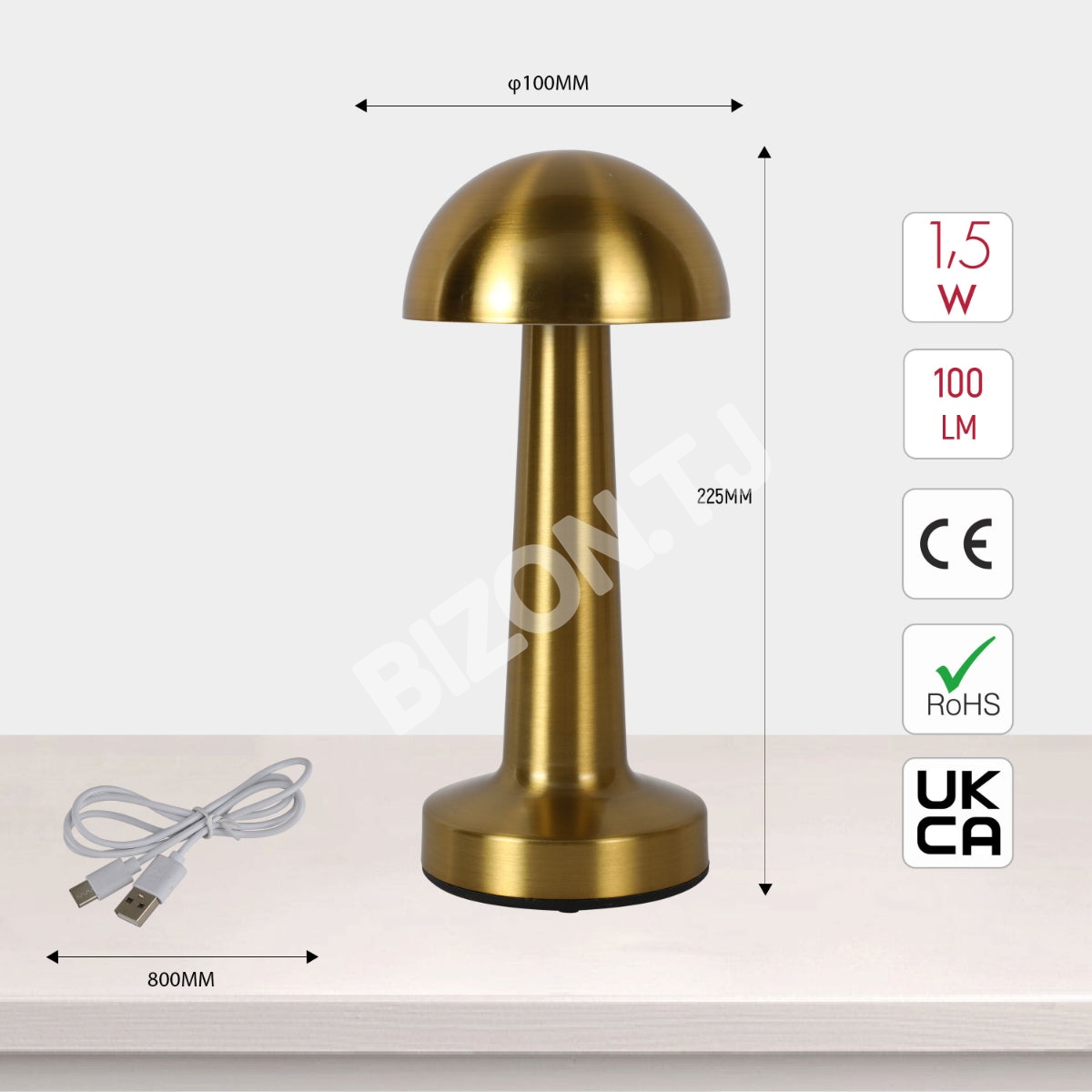 Светильник настольный LED металл сатиновый никель, 130-03752 13