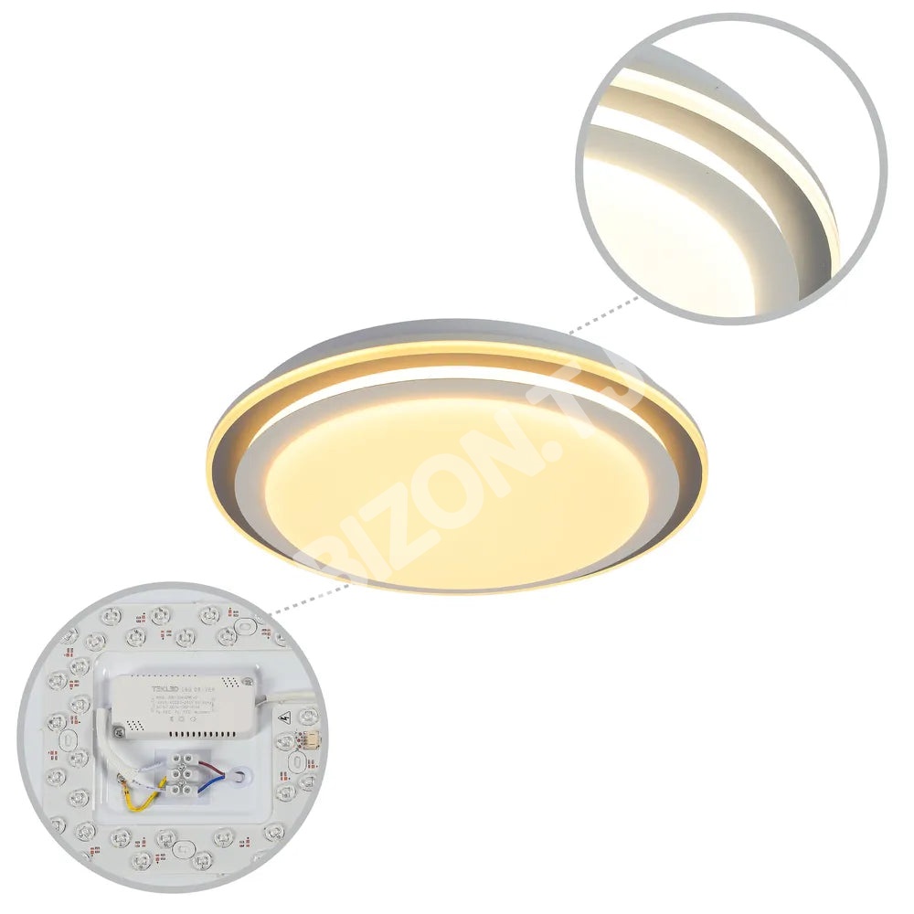Светильник LED потолочный Светильник STL400 30Wx2 синий D400 6000 К, 165-16003 6