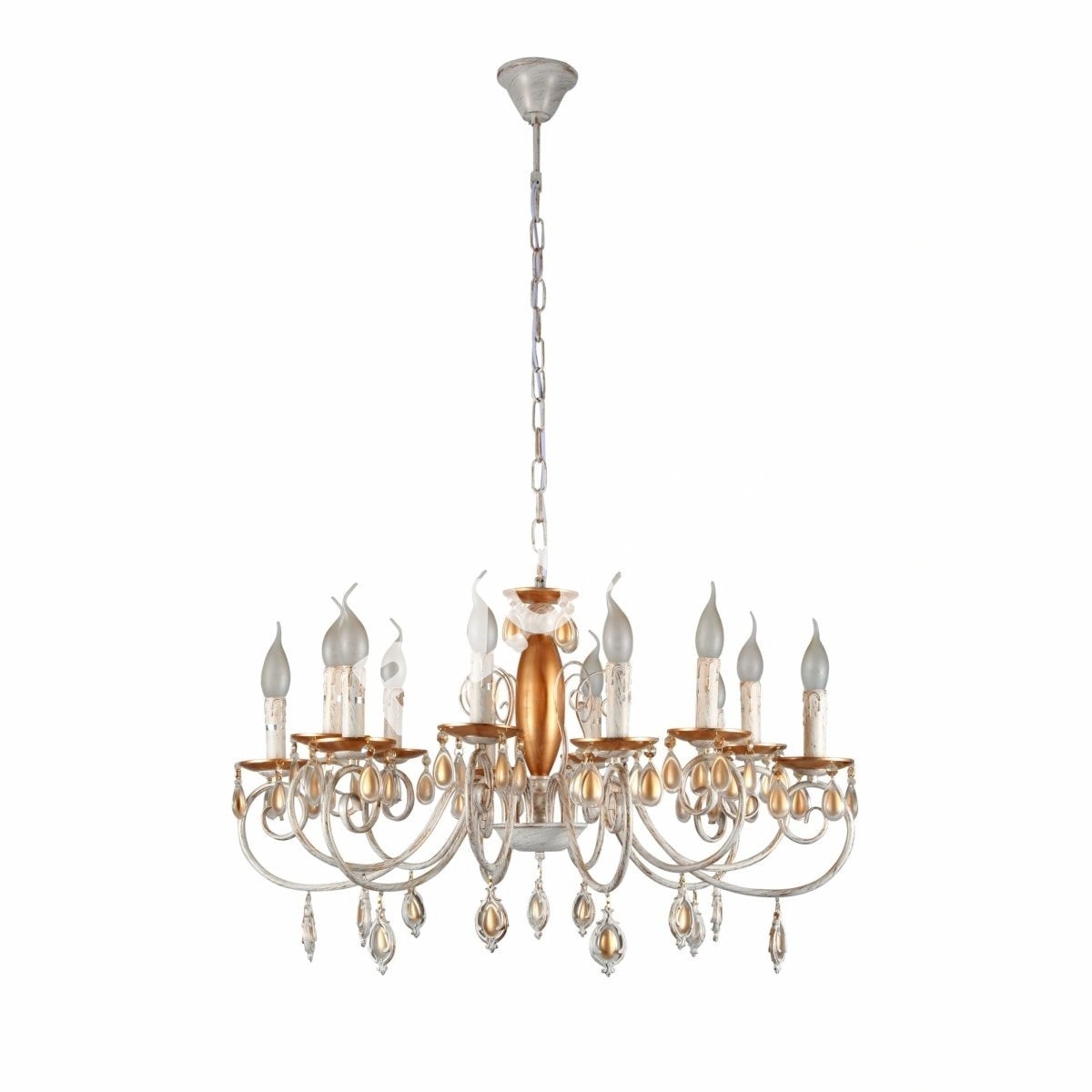Люстра Amber Crystal золотой and белый металл 12 Arm потолочный Chandelier светильник с E14, 158-19445 3