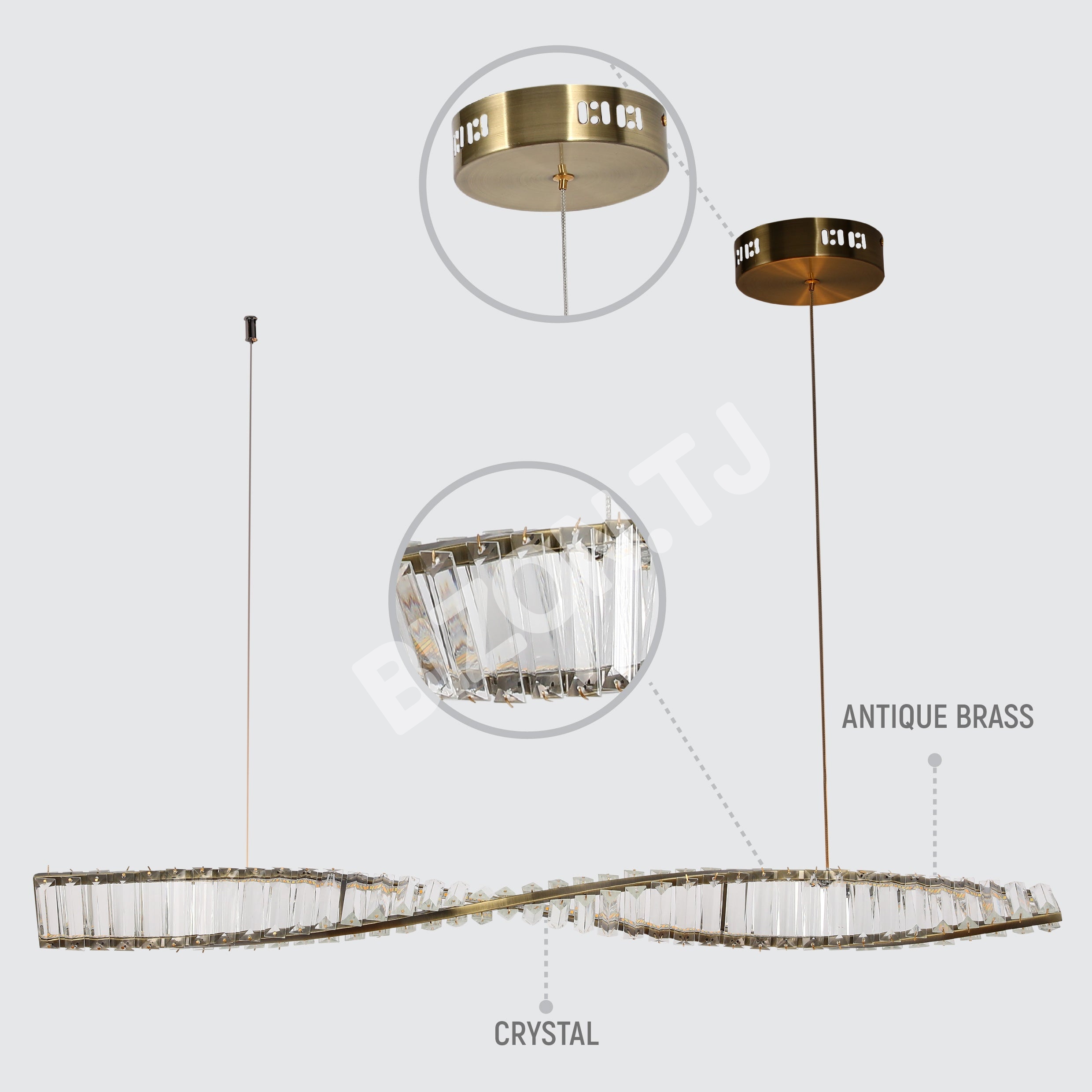 Люстра LED 18 Вт золотой 1000×80 3CCT, 159-18161