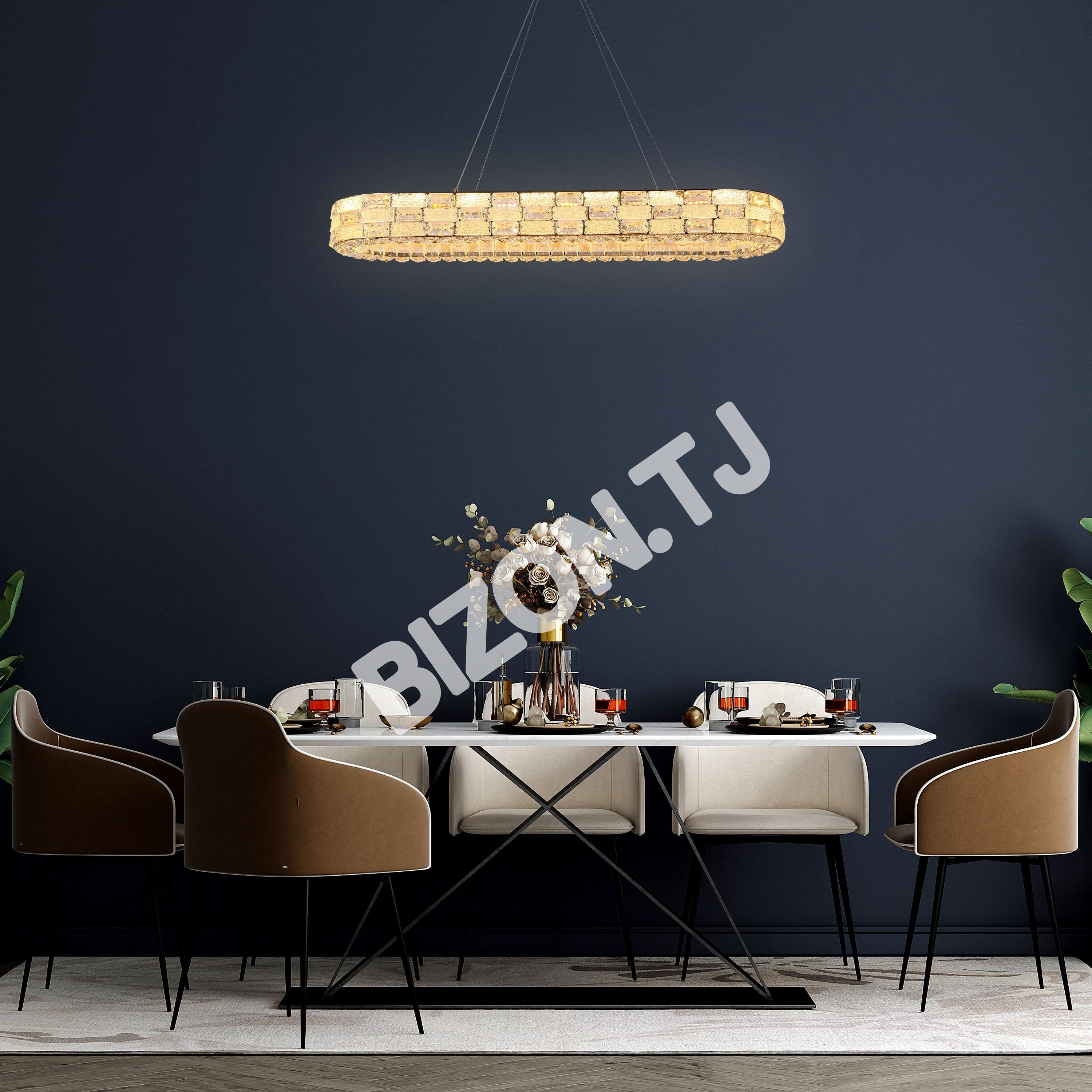 Люстра Crystal хром CB701 D500мм 3 Colour (с ди, 159-18334 12