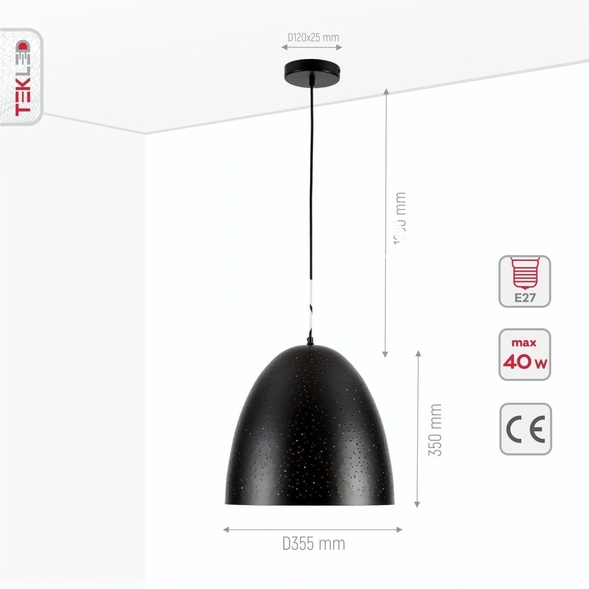 Черный золотой Dome Moroccan Night Milkyway потолочный подвесной светильник с E27 Fitting, 150-18380 10