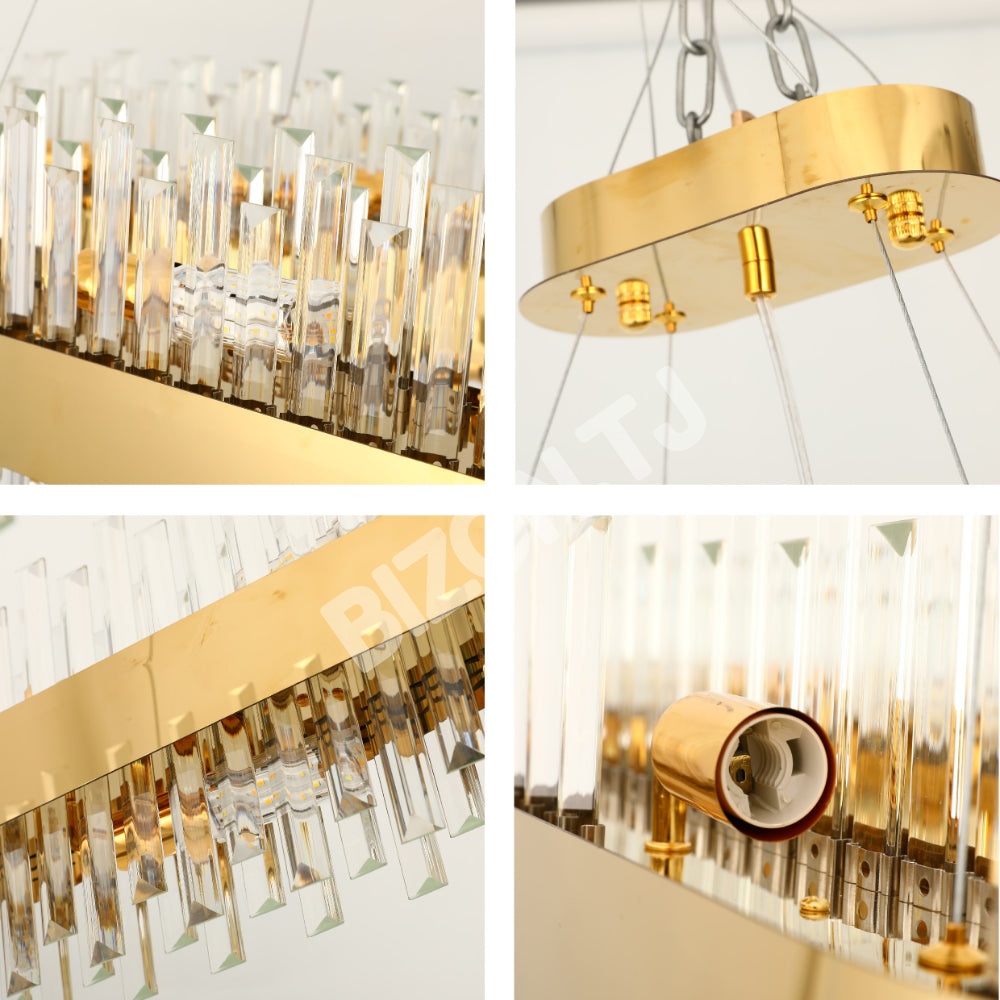 Светильник Coffin Crystal золотой металл Island Chandelier потолочный светильник L900 с 18xE14, 156-19562 11
