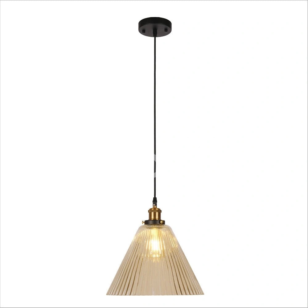 Светильник Amber стекло Funnel Striped подвесной потолочный светильник с E27, 156-19468 2