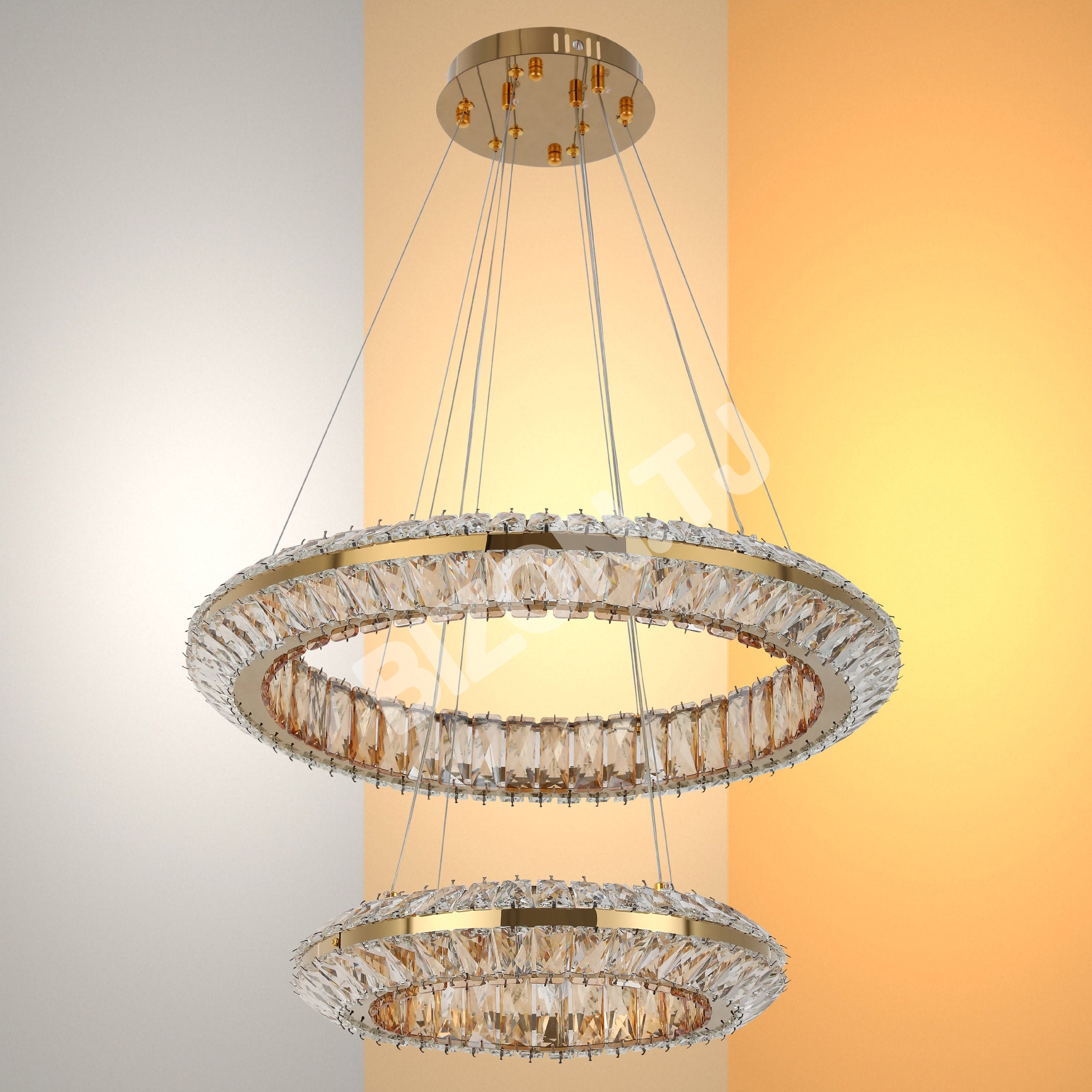 Люстра Crystal золотой CB242 600xW400мм 3 Colour (с, 159-18340