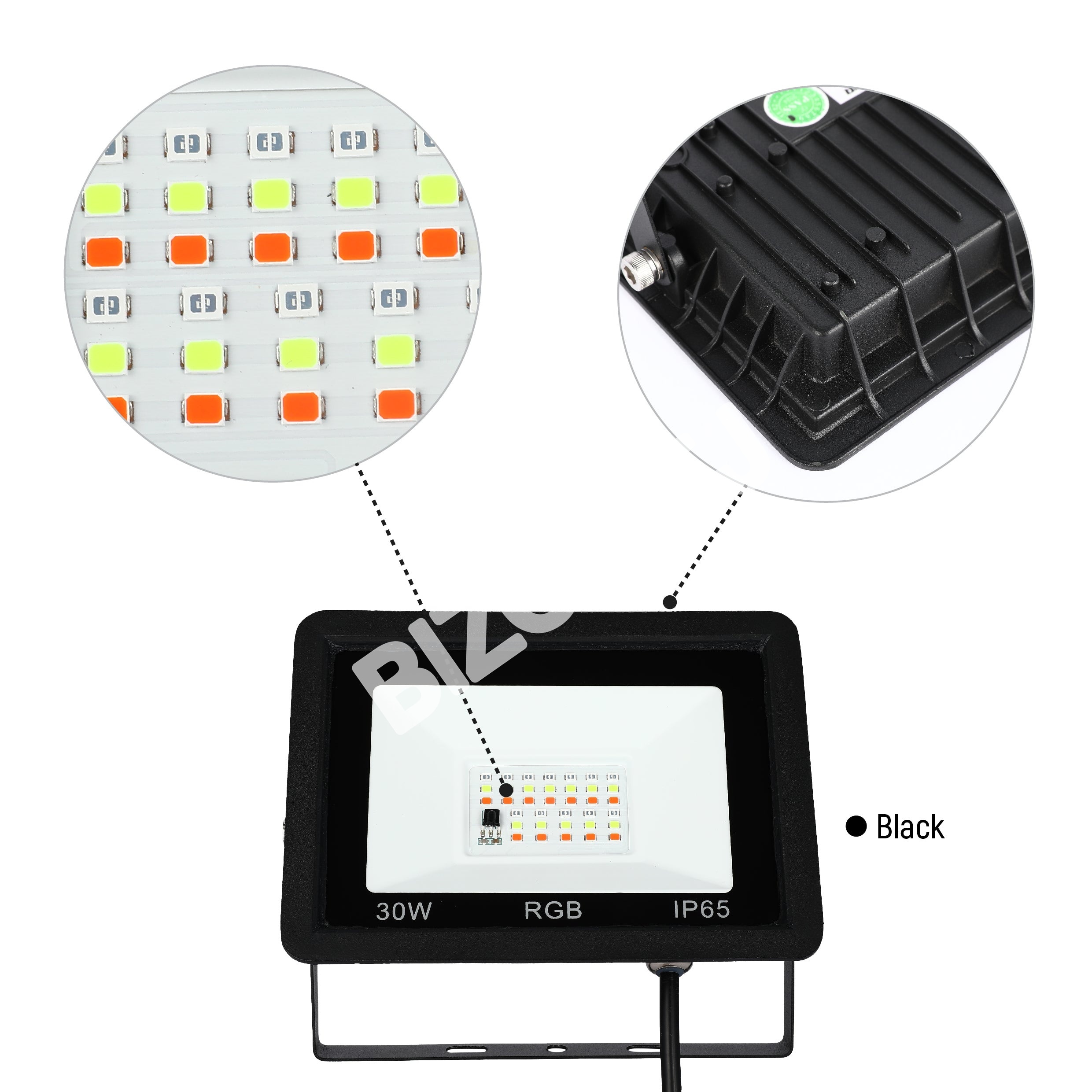 Прожектор LED DOB 50 Вт RGB черный IP65, 224-152838 11