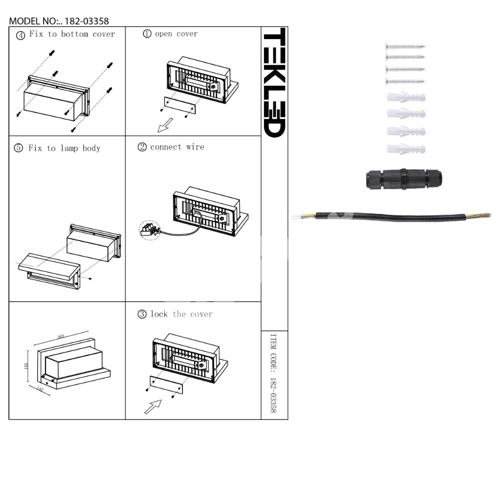 Лампа LED Cubioid Hood настенный лампа 20 Вт 4000 К DONEGrey IP54, 182-03358 9