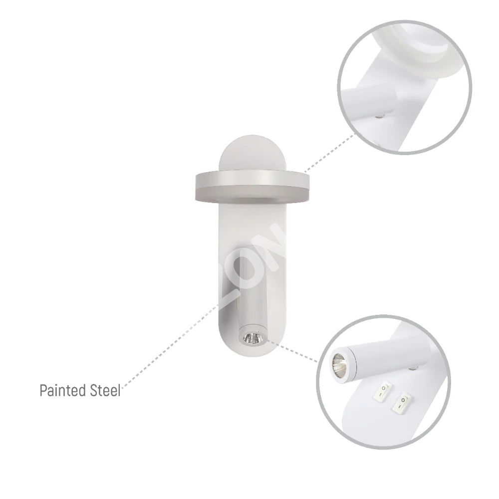 Бра Lunar Halo Bedside Reading LED настенный светильник белый 4000 К, 151-19797 6