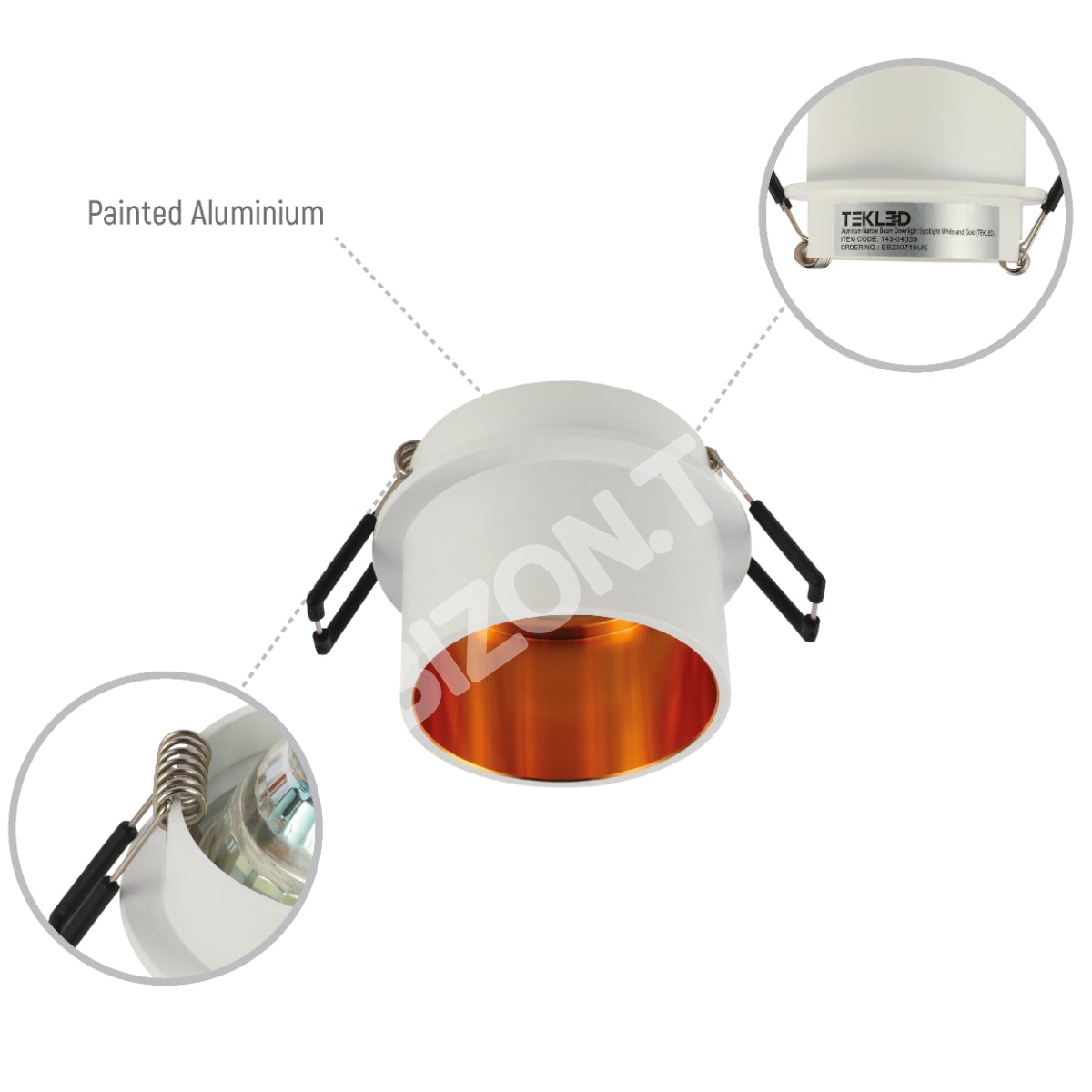 Светильник Aluminium Narrow Beam даунлайт Spotlight черный and золотой, 143-04040 14