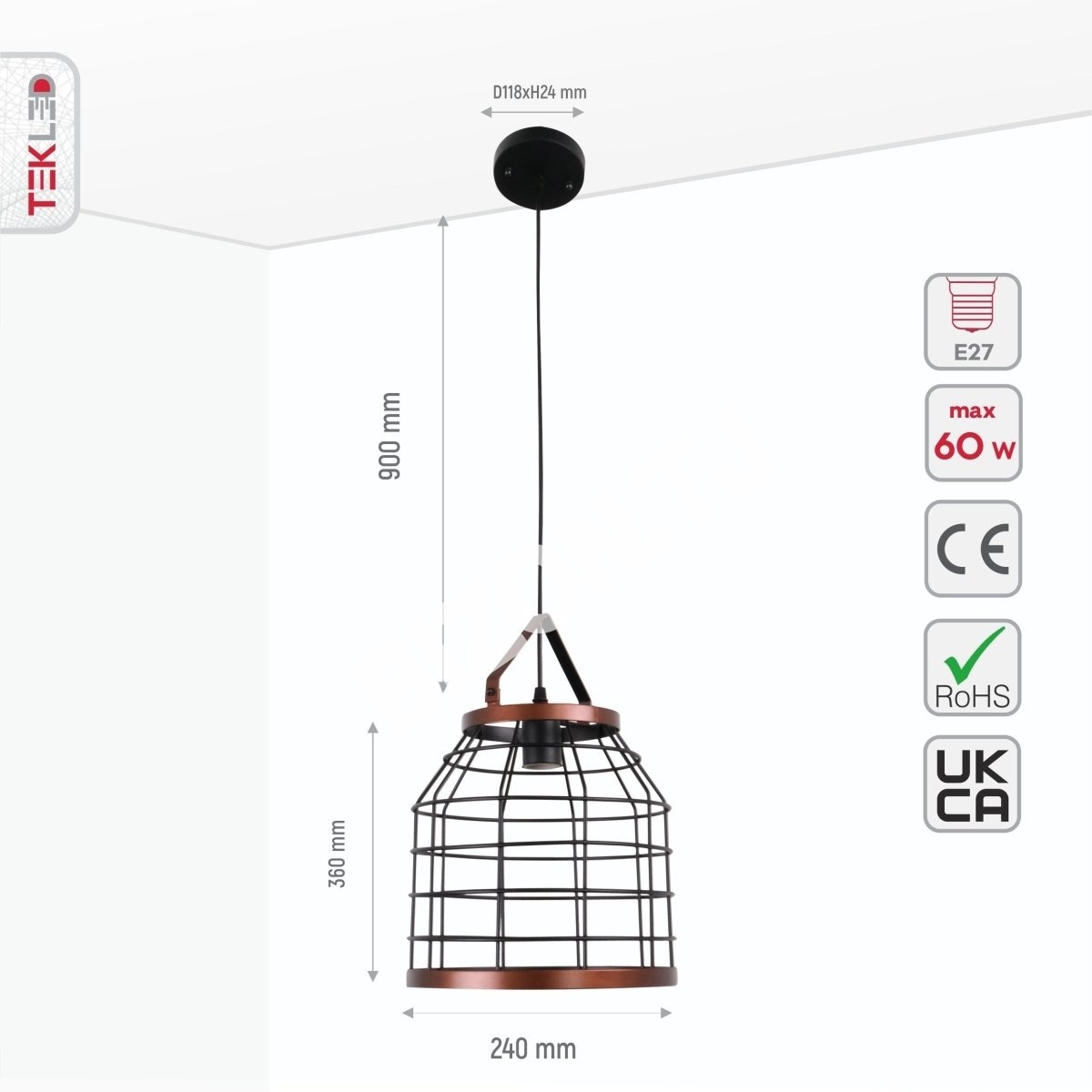 Люстра Chandelier 9068-3*E27 черный, 156-19516 3