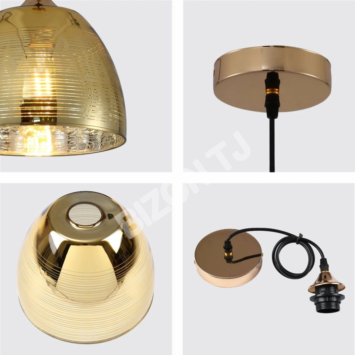Светильник золотой стекло Dome подвесной потолочный светильник с E27 Fitting, 150-18013 6