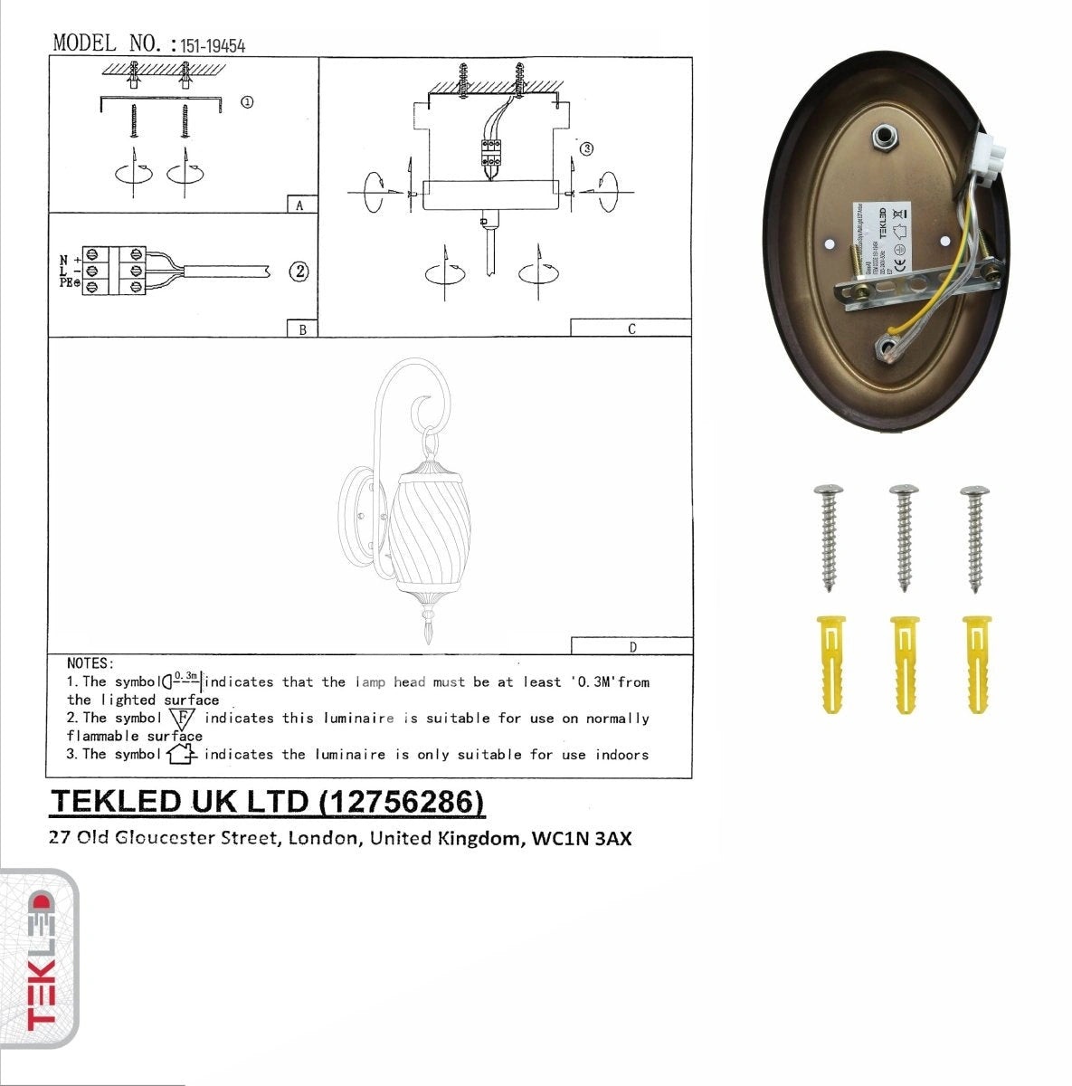 Бра Amber стекло антик бронзовый металл Body Moroccan Style Бра с E27 Fitting, 151-19454 8