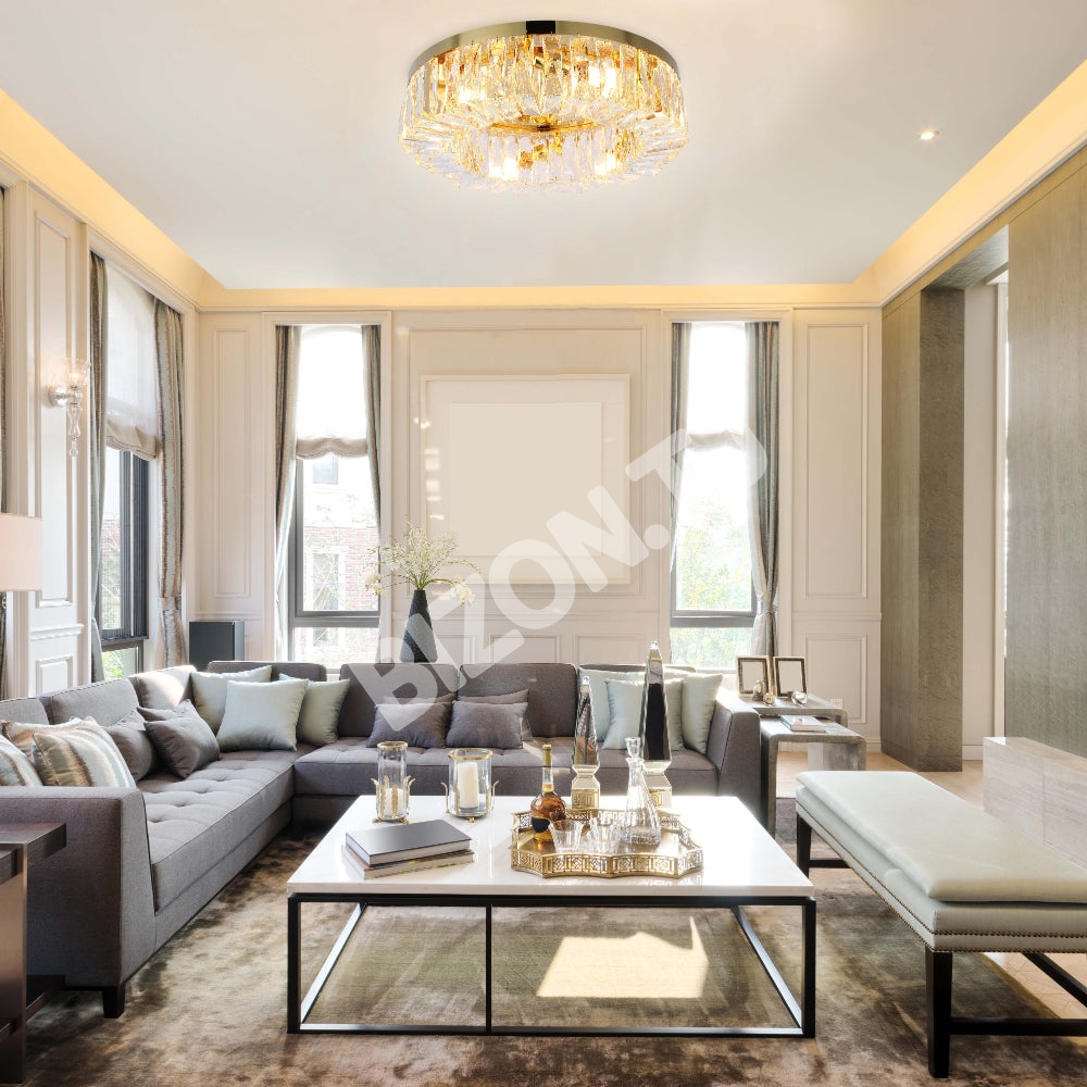 Люстра Crystal круглый Flush Chandelier светильник D500 золотой E14, 159-18148 4