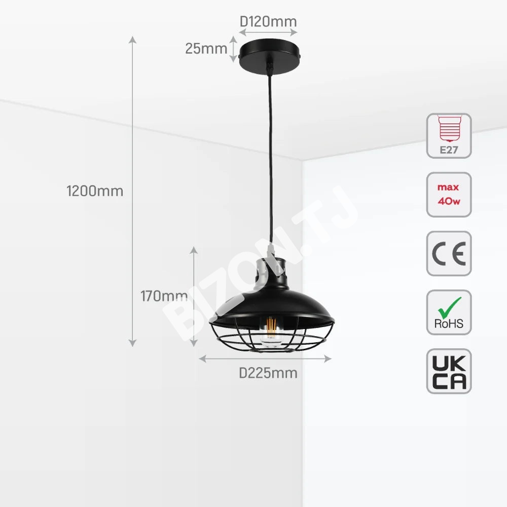 FIRMATO E27 Large черный D250, 159-18127 13