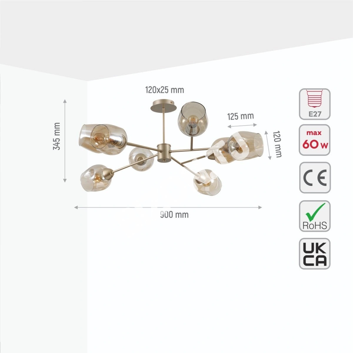 Люстра S2001 4xE27 хром 690×690×3651s, 159-17810 7