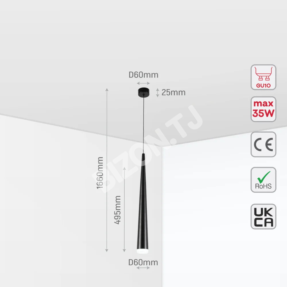 Светильник SY1116 GU10 ACRYLIC золотой 60×495, 172-03162 17