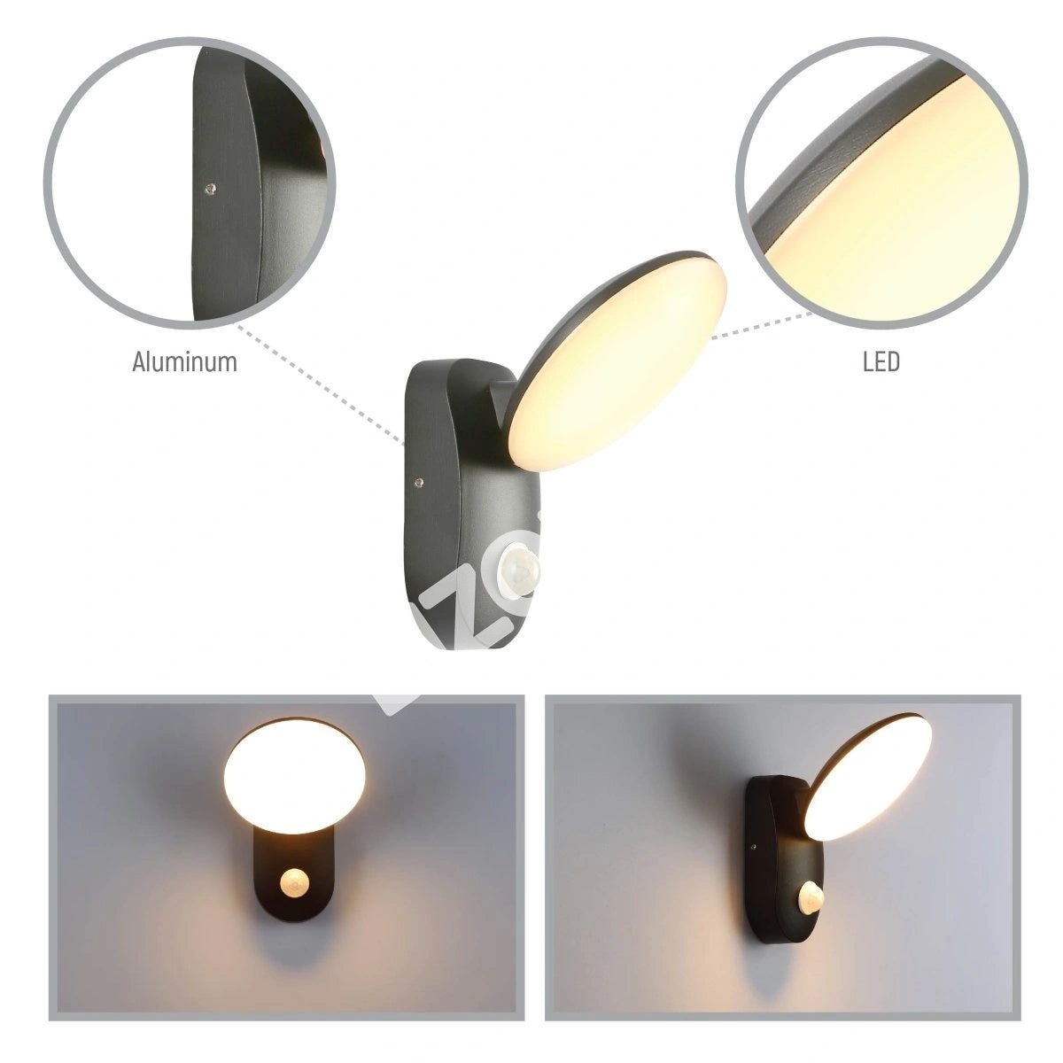 Светильник LED WY3020 2×1 Вт датчик 4000 К черный UK, 182-03373 8