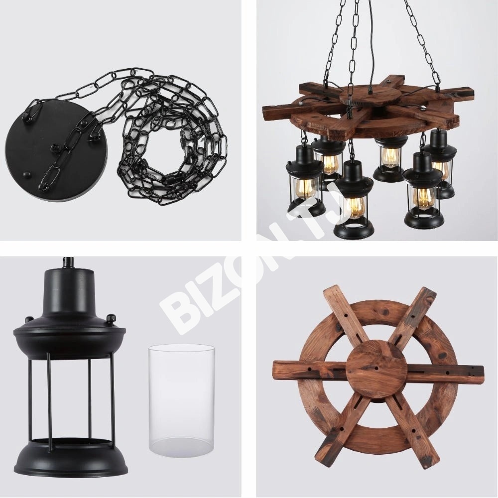 Люстра Old дерево Guitar 6 Lamps island потолочный Chandelier светильник с E27, 158-17872 21