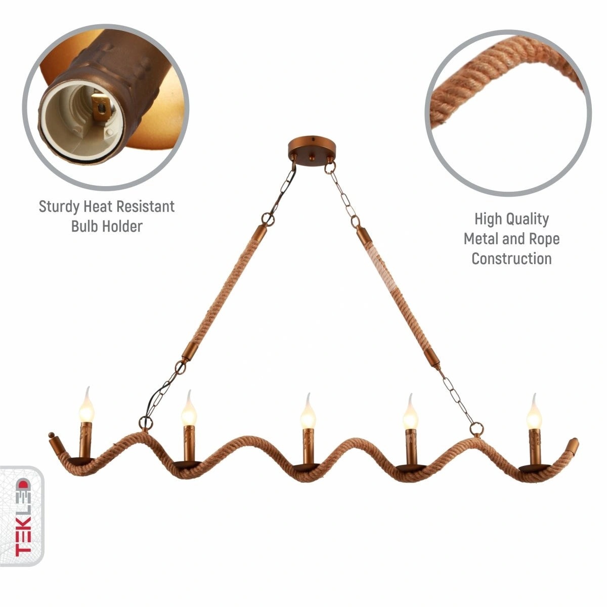 Люстра Hemp Rope Spiral Island потолочный Chandelier светильник с 5xE14, 158-17592 3