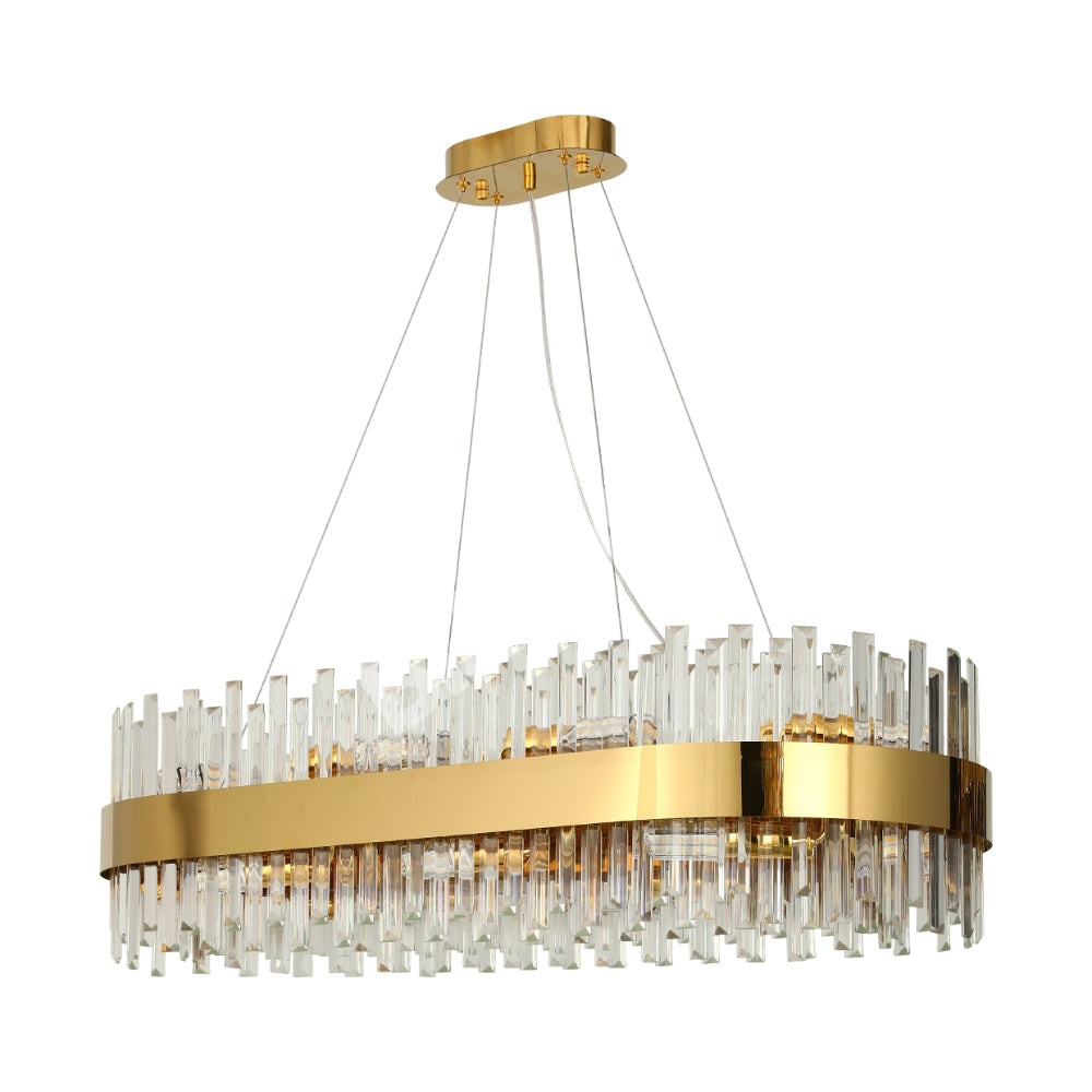Светильник Coffin Crystal золотой металл Island Chandelier потолочный светильник L900 с 18xE14, 156-19562 3