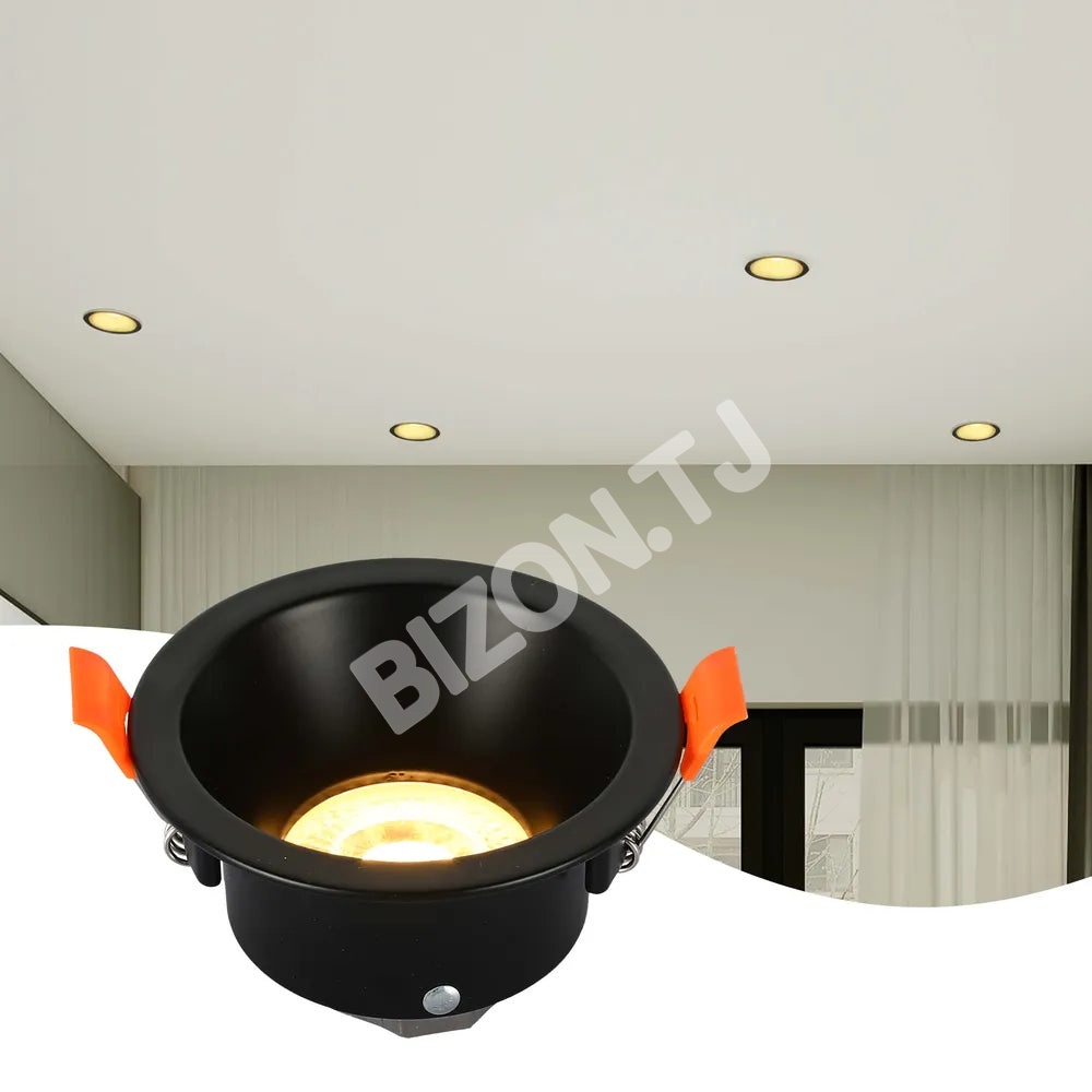 Светильник Extra Low UGR Fixed Aluminium даунлайт T-101 IP20 GU10 черный круглый, 143-03996 2
