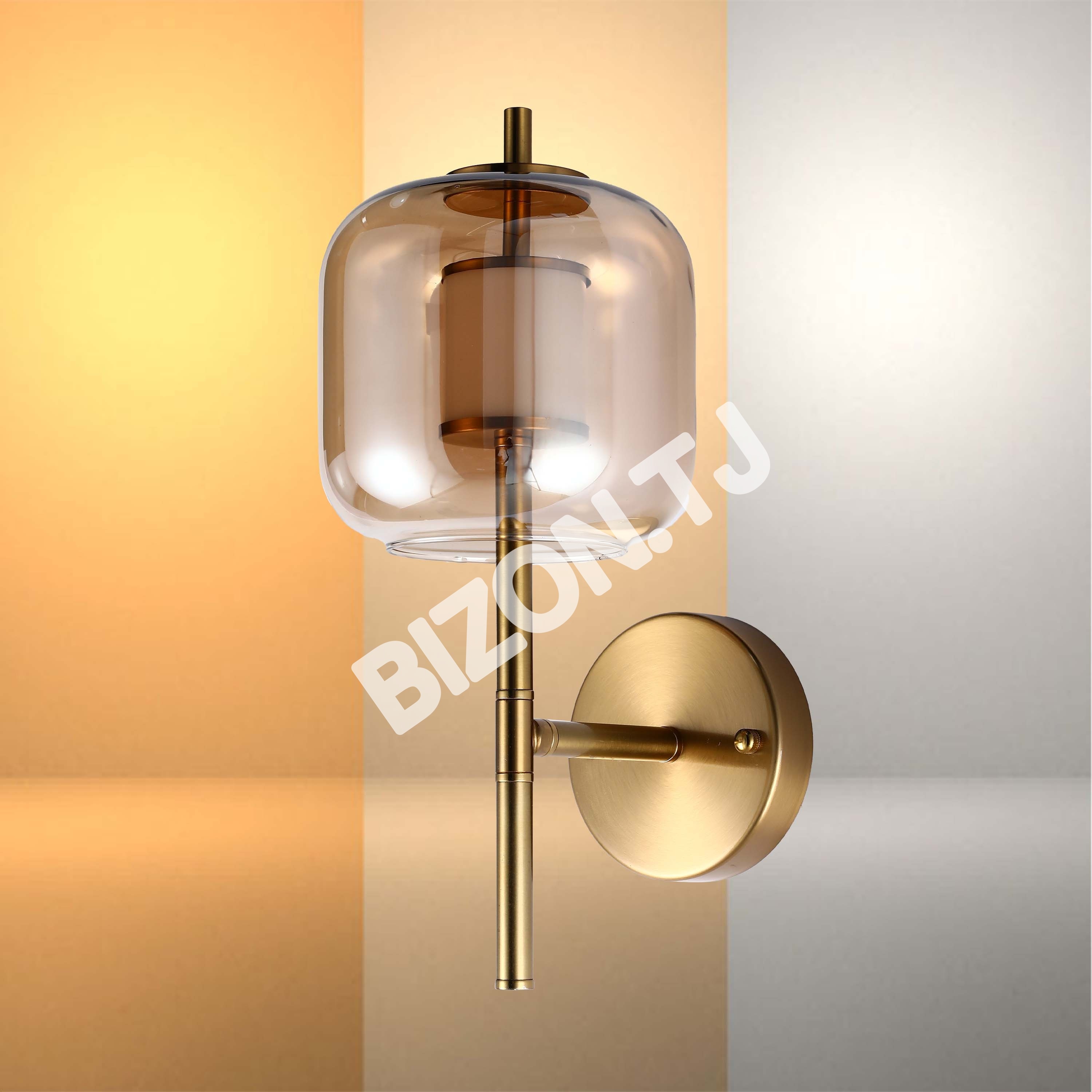 Бронзовый LED настенный светильник 6605-A Amber стекло 5 Вт 3CCT, 151-20108