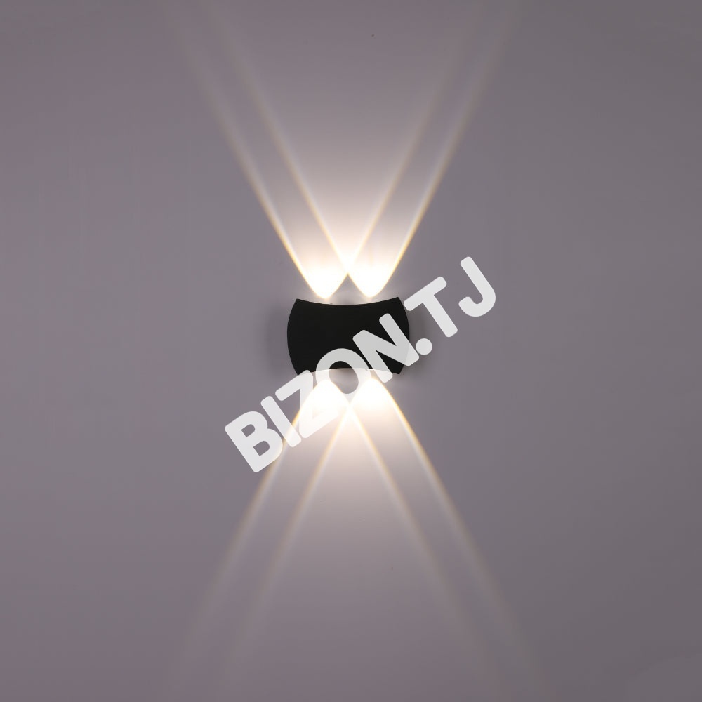 Черный 4 way Up Down уличный современный LED настенный светильник, 182-03439 4