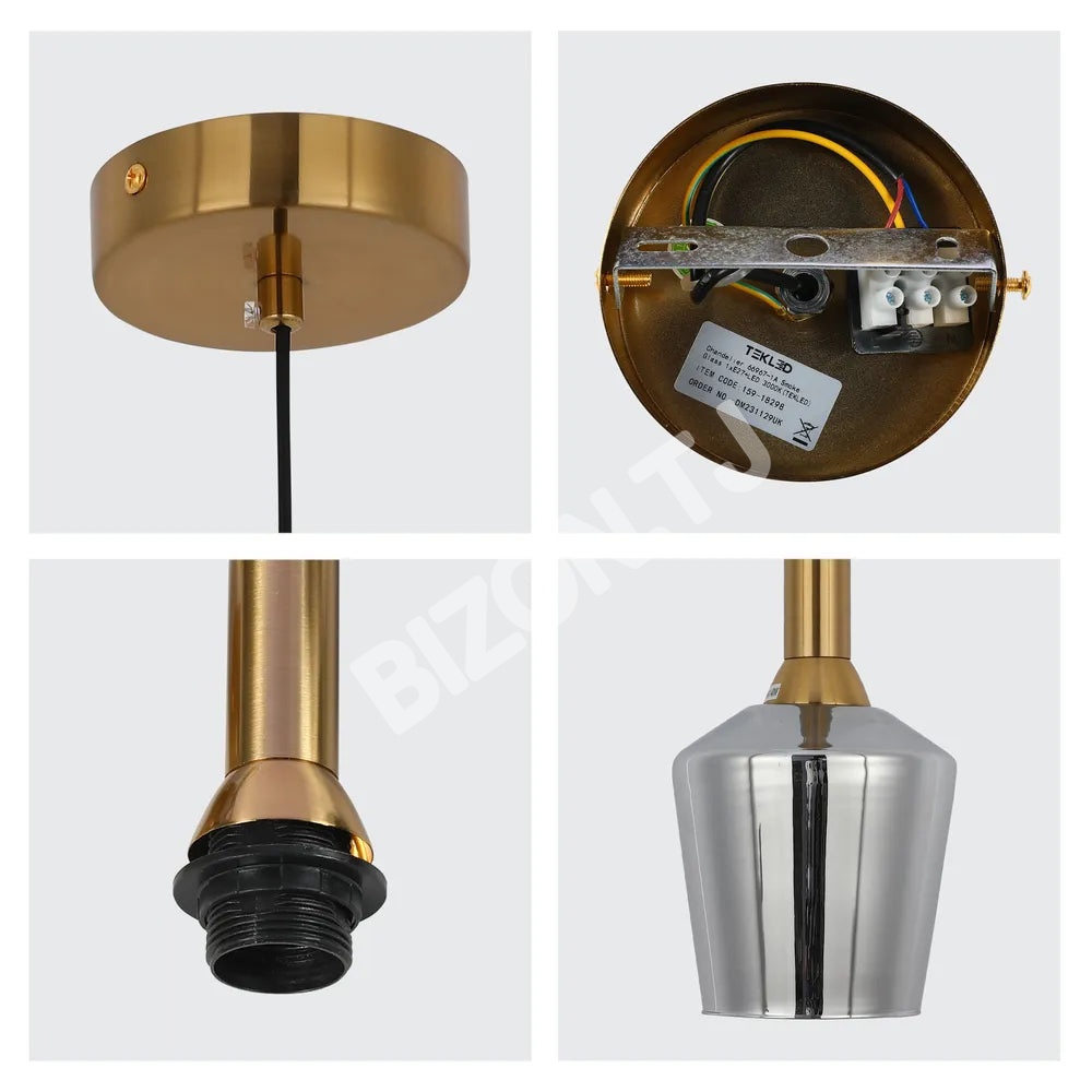 Люстра 66967-1A Smoke 1xE27+LED 3000 К, 159-18298 6