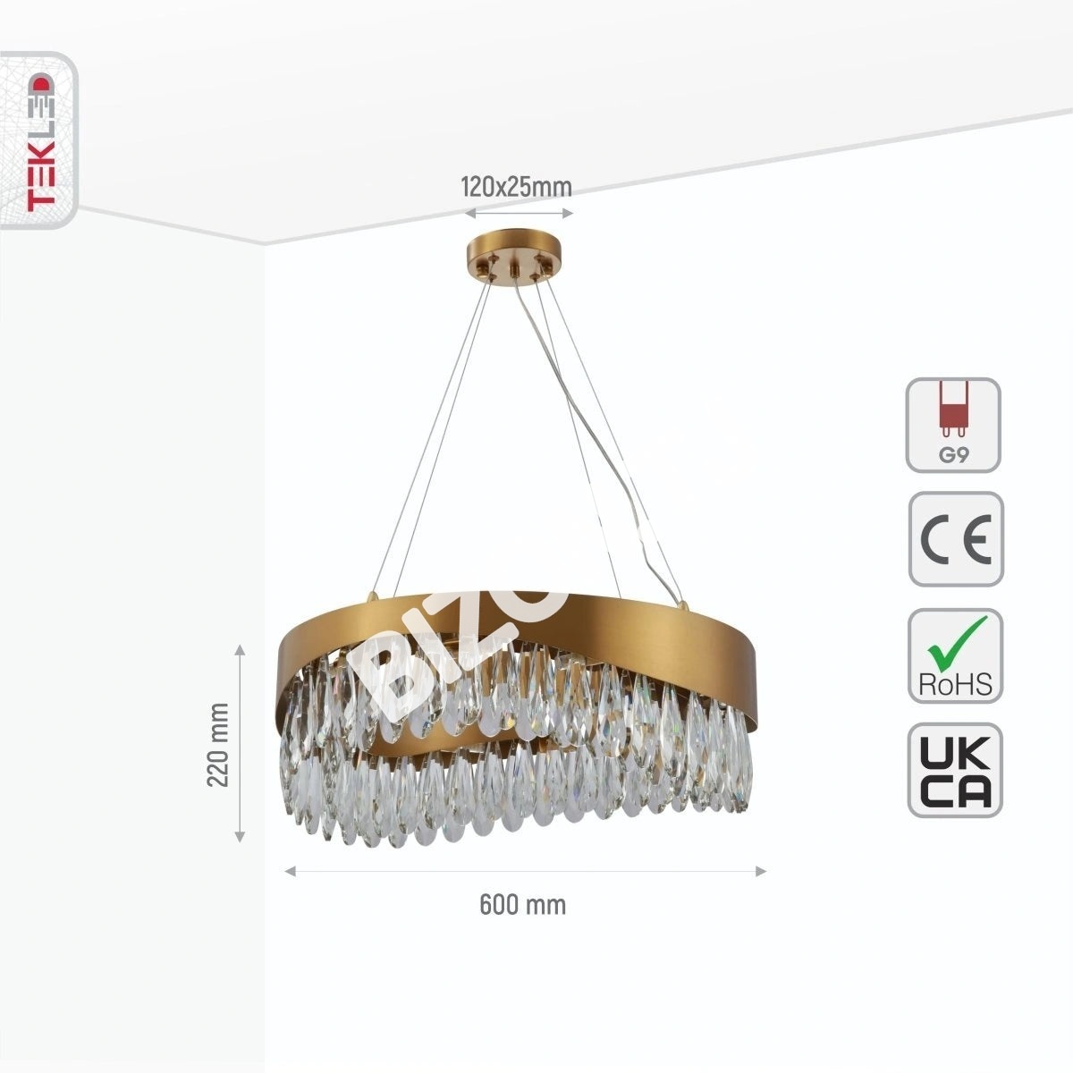 Люстра Chandelier BLK D800H220 12xG9 STAINLESS, 156-19570 5