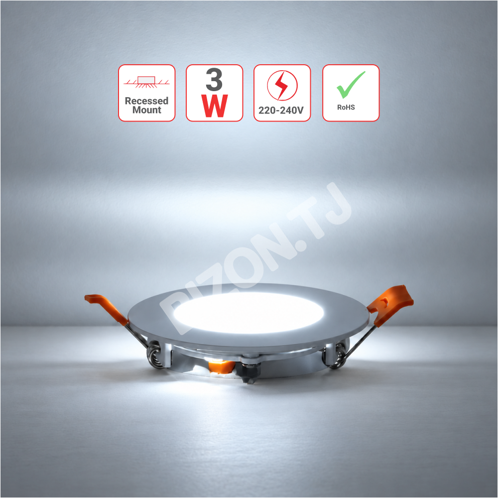 Светильник-панель LED SLIM круглый панель 3 Вт 6000 К, 165-15910 4