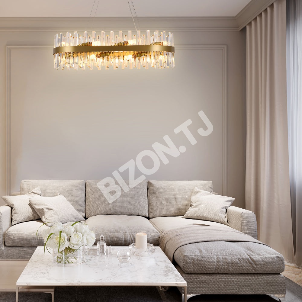 Светильник Coffin Crystal золотой металл Island Chandelier потолочный светильник L900 с 18xE14, 156-19562 14